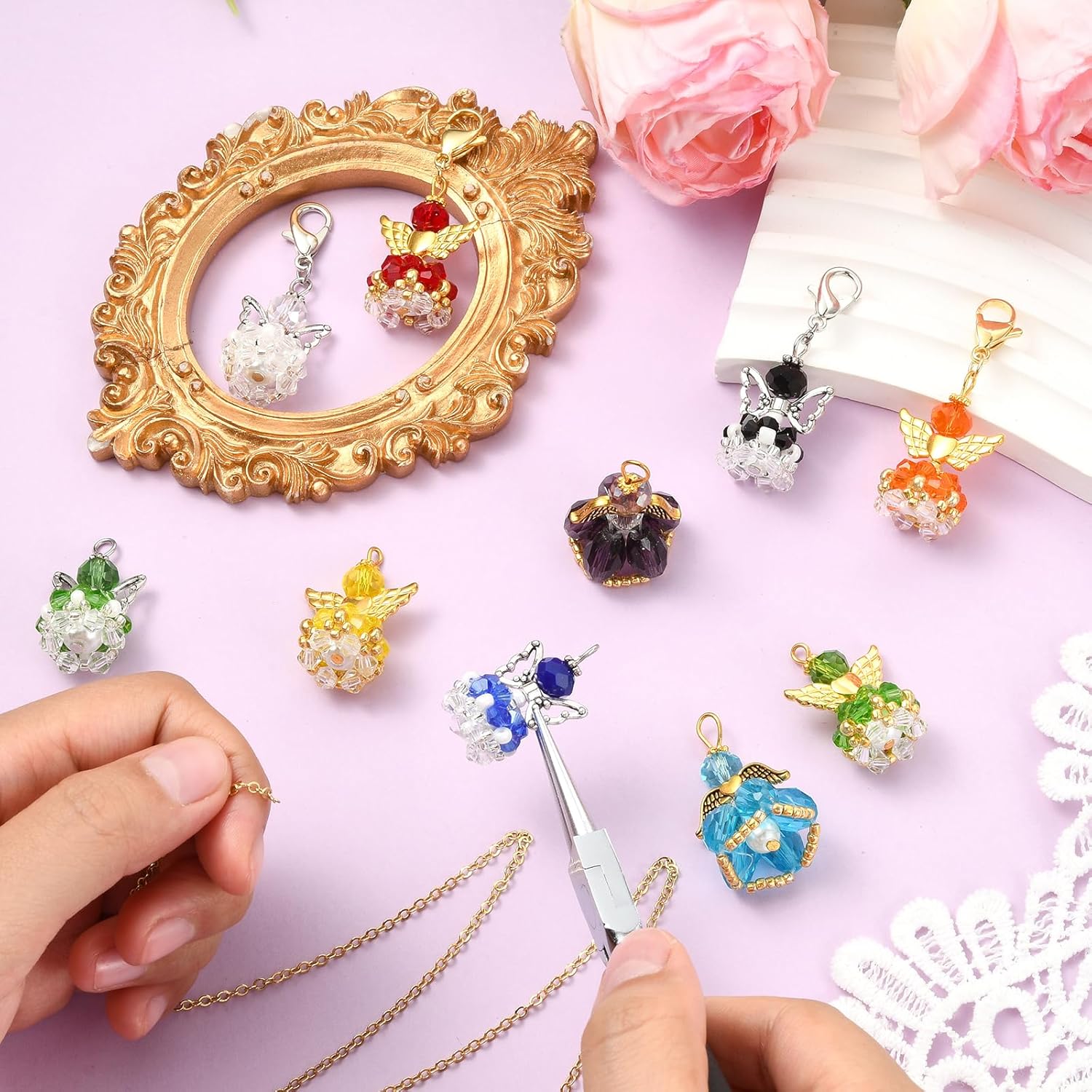 Angel Wing Charms for Jewelry Making Dangle Fairy Charm for Bracelets Earrings Necklace DIY Supplies - Image 6