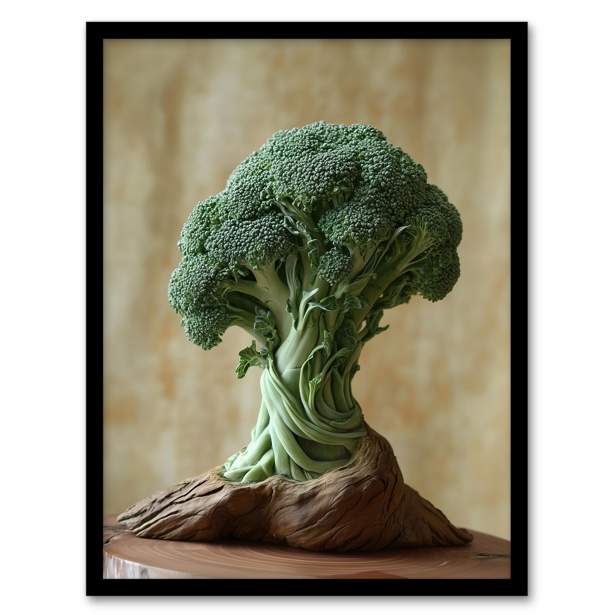 Artery8 Broccoli Tree Fantasy Fun Conceptual Art Kitchen Artwork Framed Wall Art Print A4