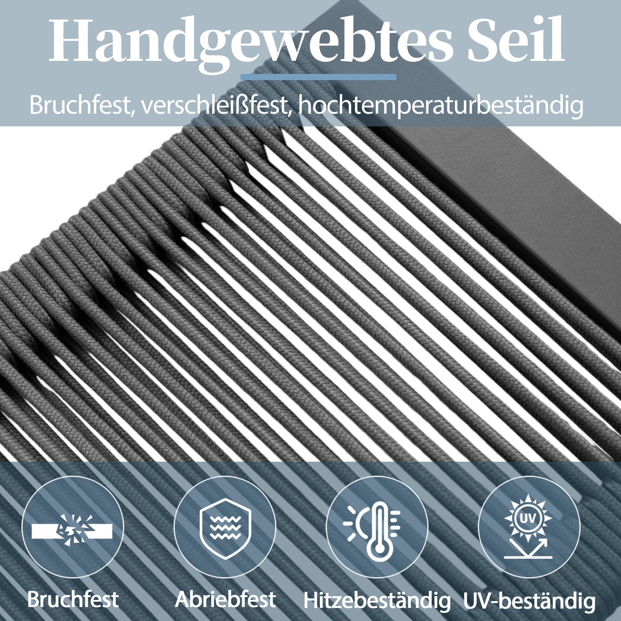 Gartenmöbel-Set, Outdoorsofa, 3-Sitzer-Sofa, Multifunktionales Sofa, lässt Sich in einen Liegesessel verwandeln, verzinktes Eisen (Grau)
