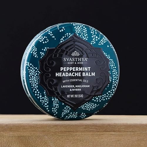 Miniatura 4 de SVASTHYA BODY & MIND Bálsamo para el dolor de cabeza de menta, instantáneo y duradero, alivio del dolor de cabeza, migraña y estrés, menta, lavanda,