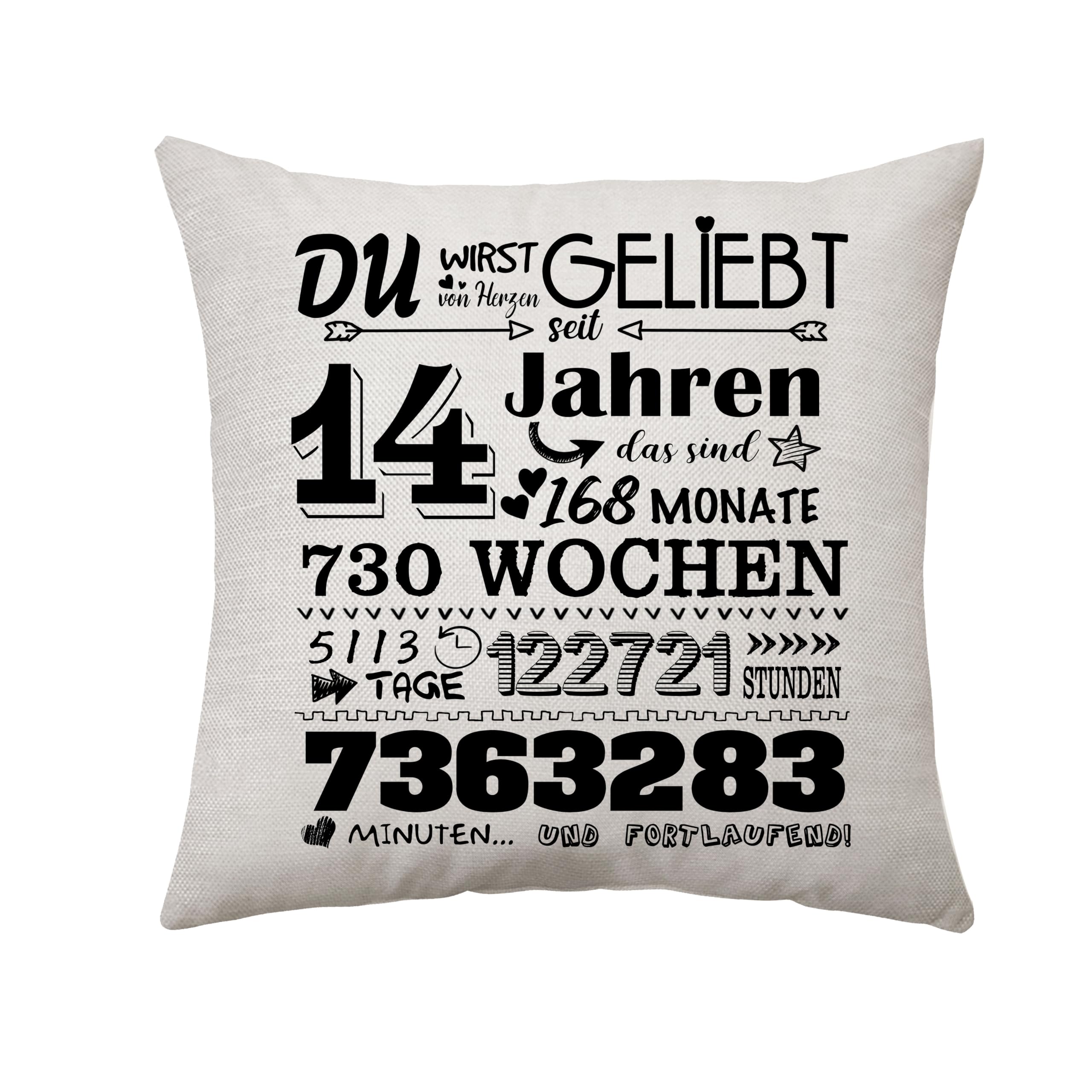 14. Geburtstag Geschenke für Mädchen und Jungen - Kissenbezug Andenken Dekoration für 14 Jahre Tochter Sohn Nichte Neffe Schwester Bruder