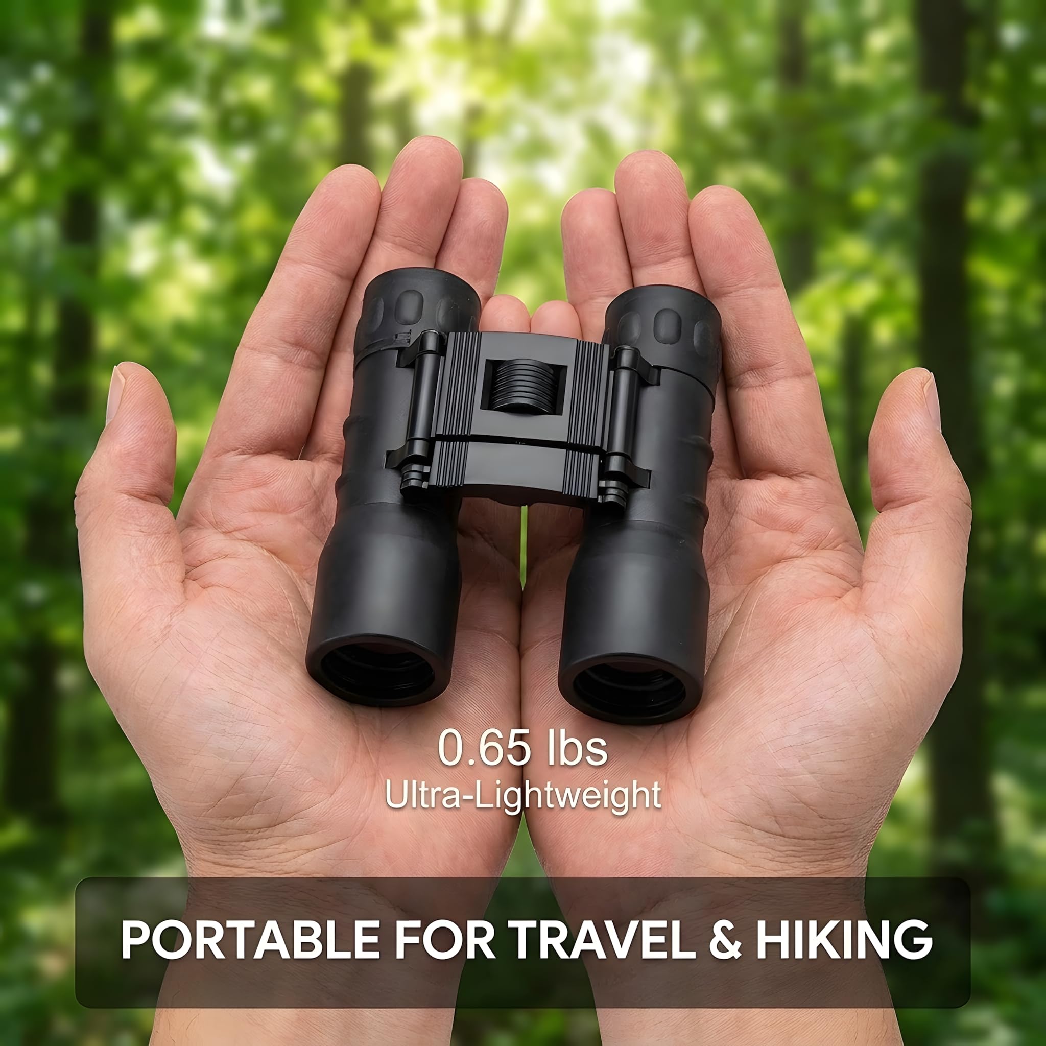 Binocolo compatto impermeabile 10 x 32, antiurto, antiappannamento, ingrandimento 10x, prisma Bak9, lenti multistrato per escursionismo, natura, viaggi e sport