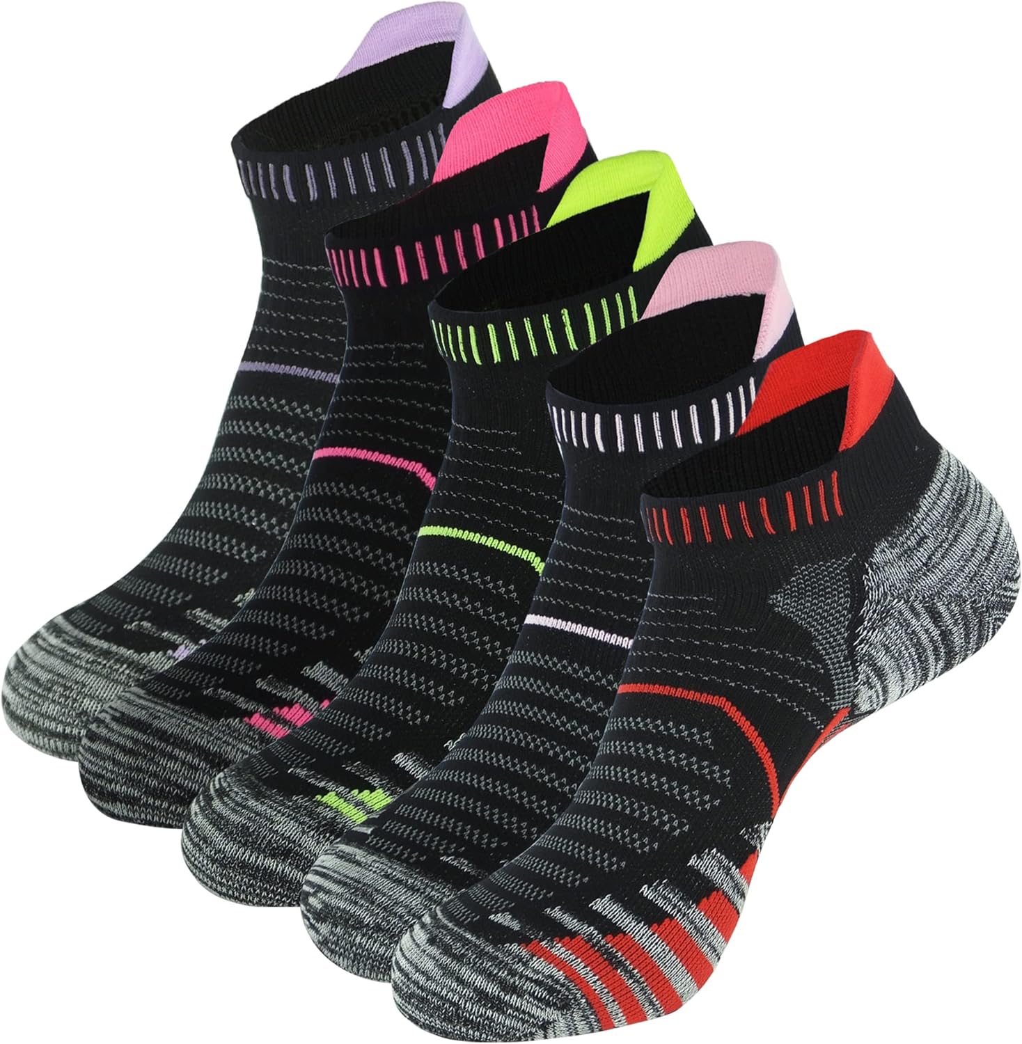 Women's Anti Sweat Odor Resistant Low Cut Quarter Crew Sneaker Compression Running and Cycling Socks