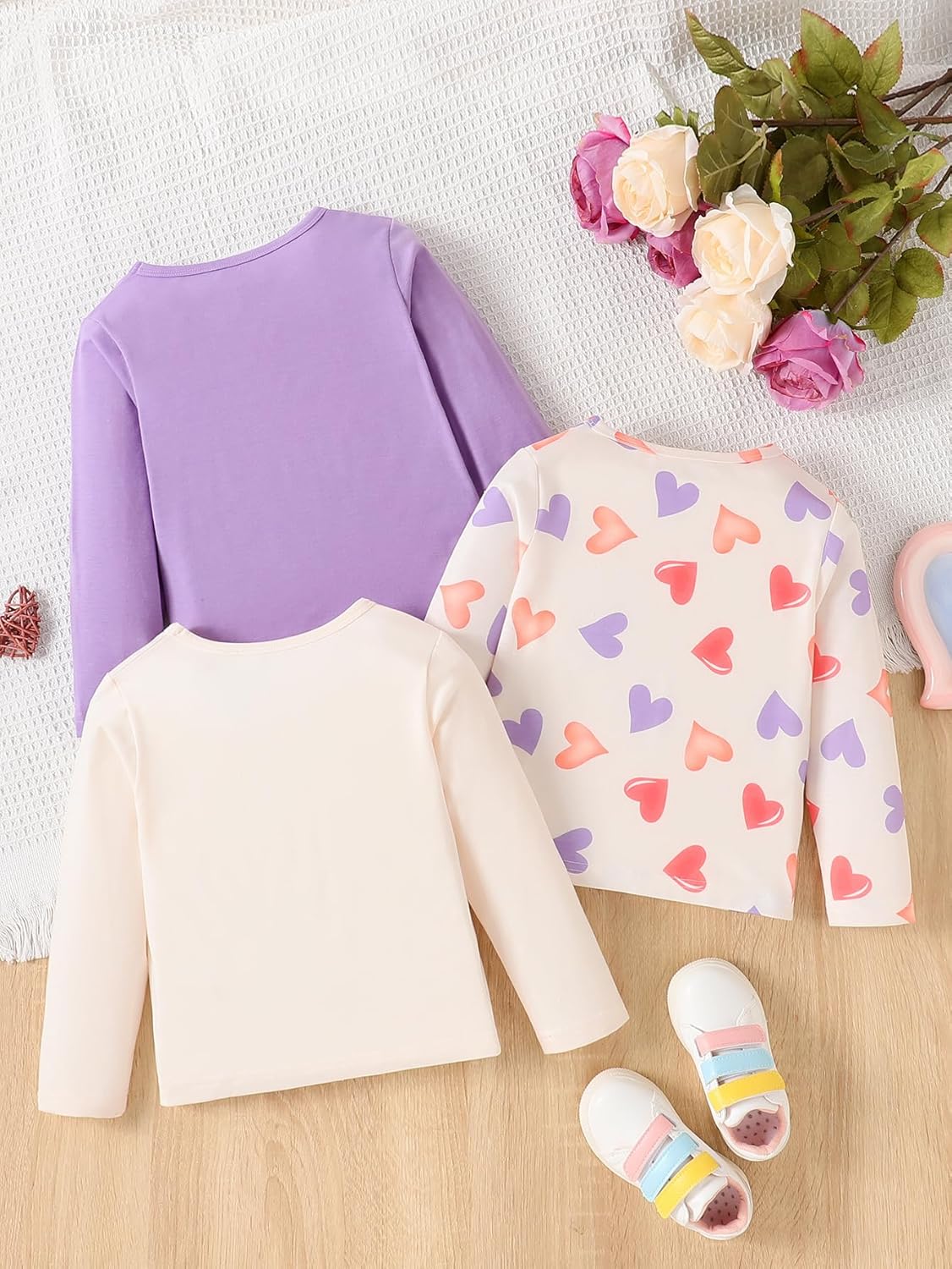 3 Pack Toddler Girls Shirts Long Sleeve Shirt for Girls Tees Kids Tshirts Clothes Fall Tops T-Shirt 2-8 Years - Image 3