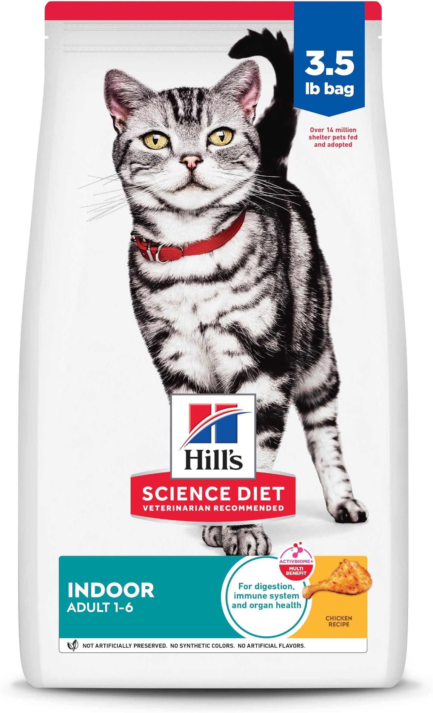 Hill's Science Diet Adult 1-6 Indoor Dry Cat Food, Chicken, 3.5 lb. Bag