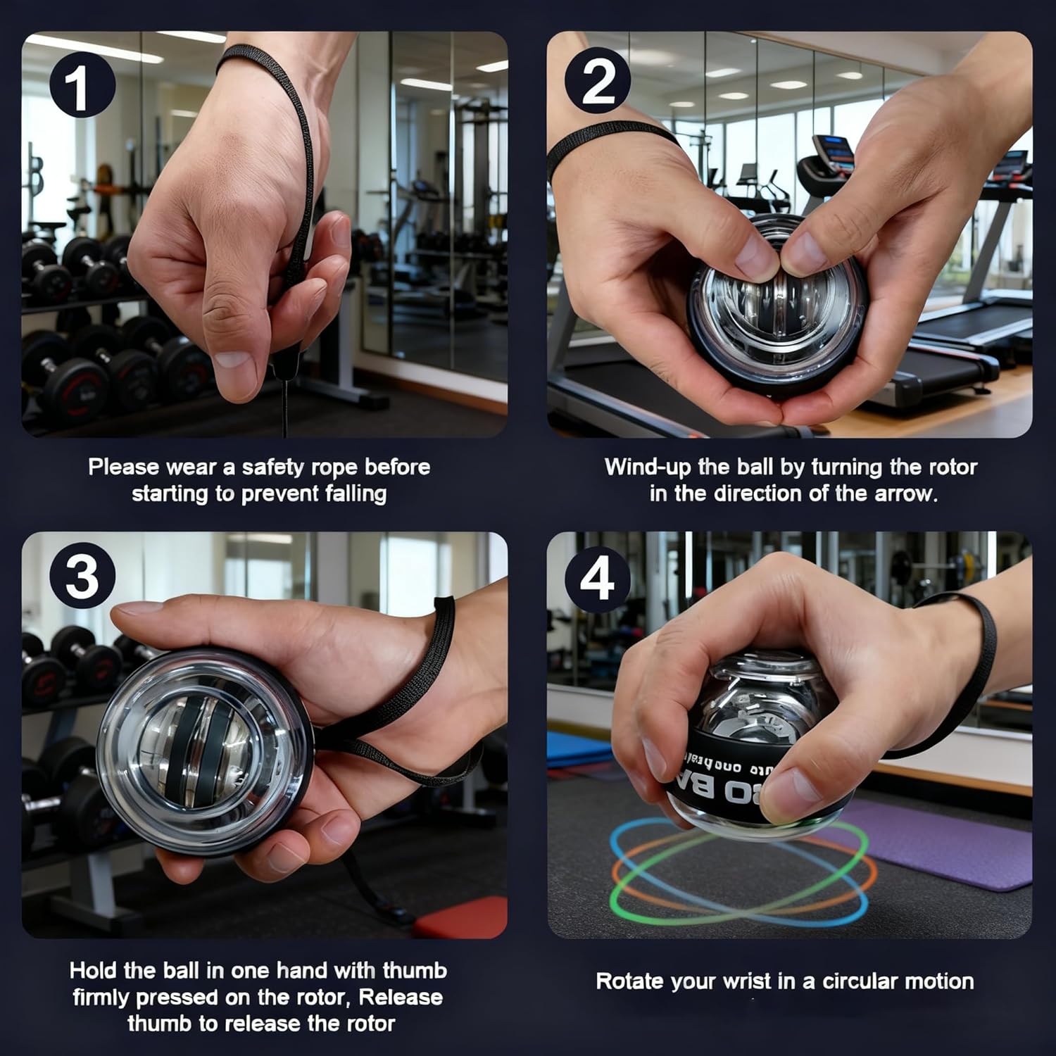 Torque Ball Hand Exerciser - Auto-Start Wrist & Forearm Trainer, LCD Counter & Adjustable Resistance for Athletes, Musicians, Office Workers