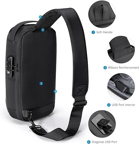 Miniatura 5 de KINGSONS Bolso cruzado para hombres y mujeres, pequeño, cruzado, casual, de viaje, pequeño, deportivo, senderismo, ciclismo, día (azul claro),