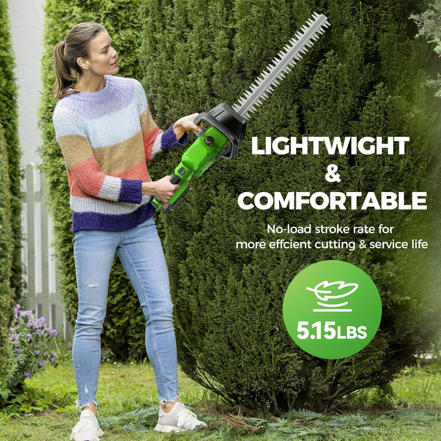 20" Hedge Trimmer Cordless, 21V Electric Hedge Trimmer with 2 Pack 4.5Ah Batteries and Charger Included, Goggles, Gloves, Small Bush Trimmer Garden Tools for Tree, Garden, Lawn, Yard, Garden Gifts