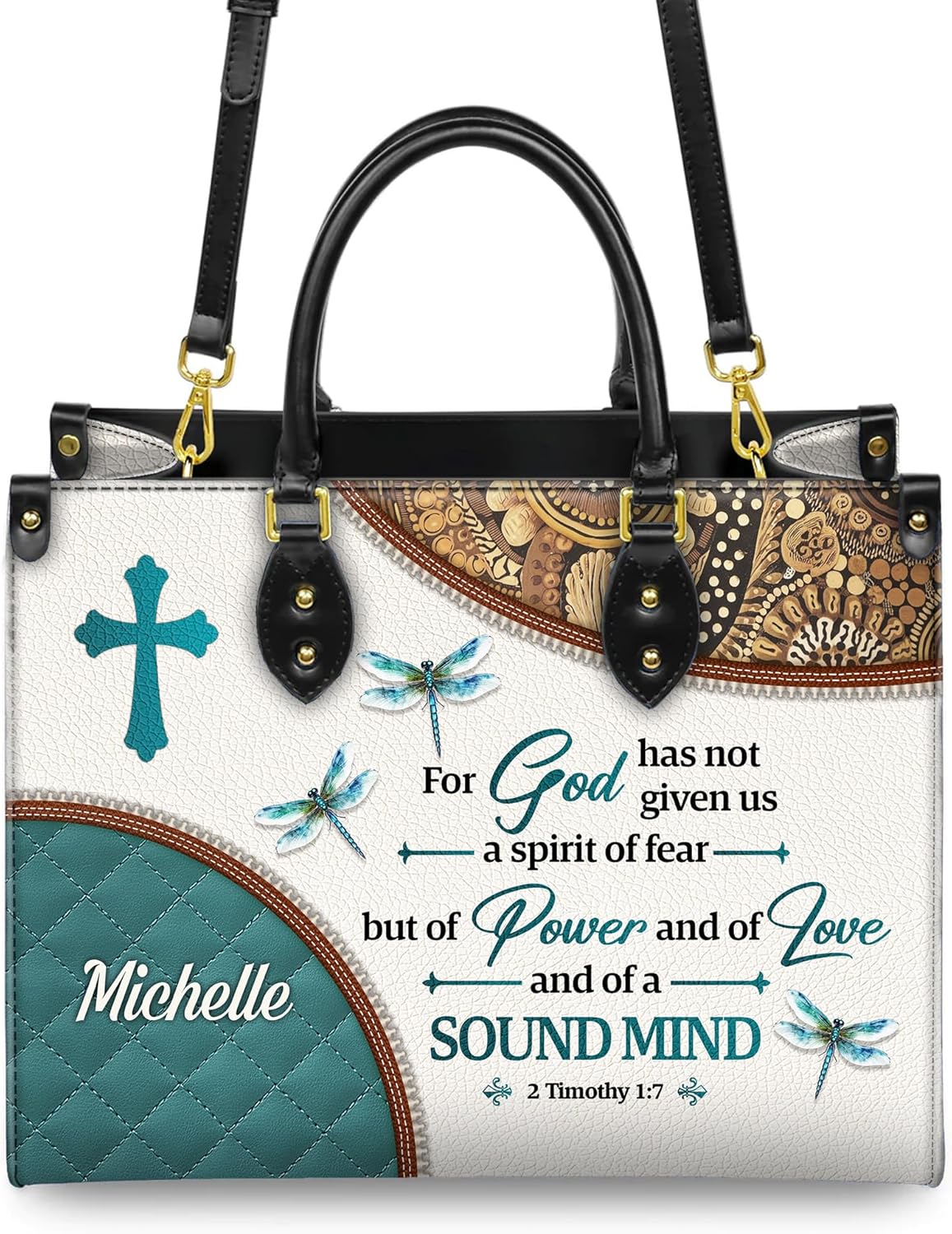 Personalized Leather Handbag for Women, Custom Name Church Bags, Christian Gifts for God Lovers, Mother's Day Gifts for Mom