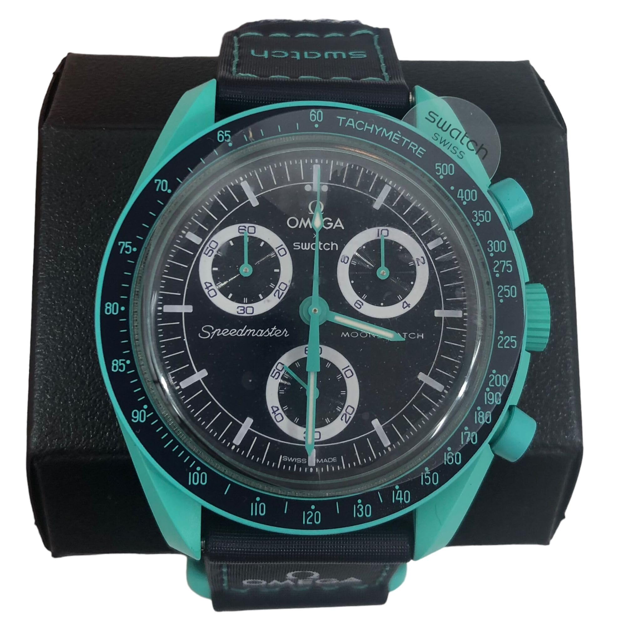 Swatch Reloj de pulsera Moonswatch Omega x Misión a la Tierra Luces Polares en Biocerámica