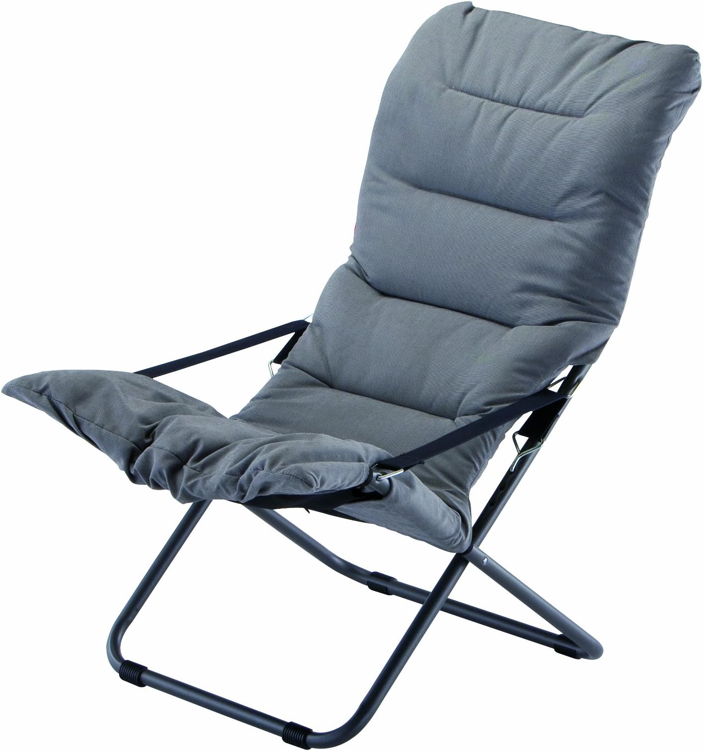 fiam Fiesta Soft - foldable, 4 position, relaxer chair with padded seat. Grey with anthracite frame