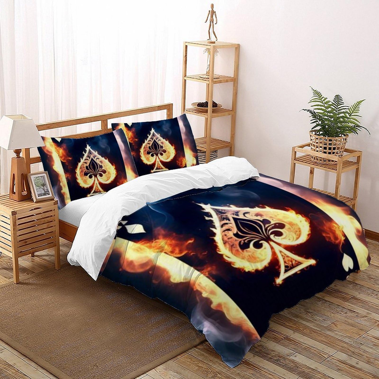Housse de couette animal sauvage 260x220 cm avec taies en microfibre douce