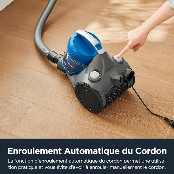 Eureka WhirlWind Aspirateur sans Sac, Aspirateur Traîneau silencieux, Aspirateur Cyclonique Léger et Puissant pour Tapis, Sols Durs, Poils d'Animaux et Poussière, 700W, 1,5L, Bleu - 3