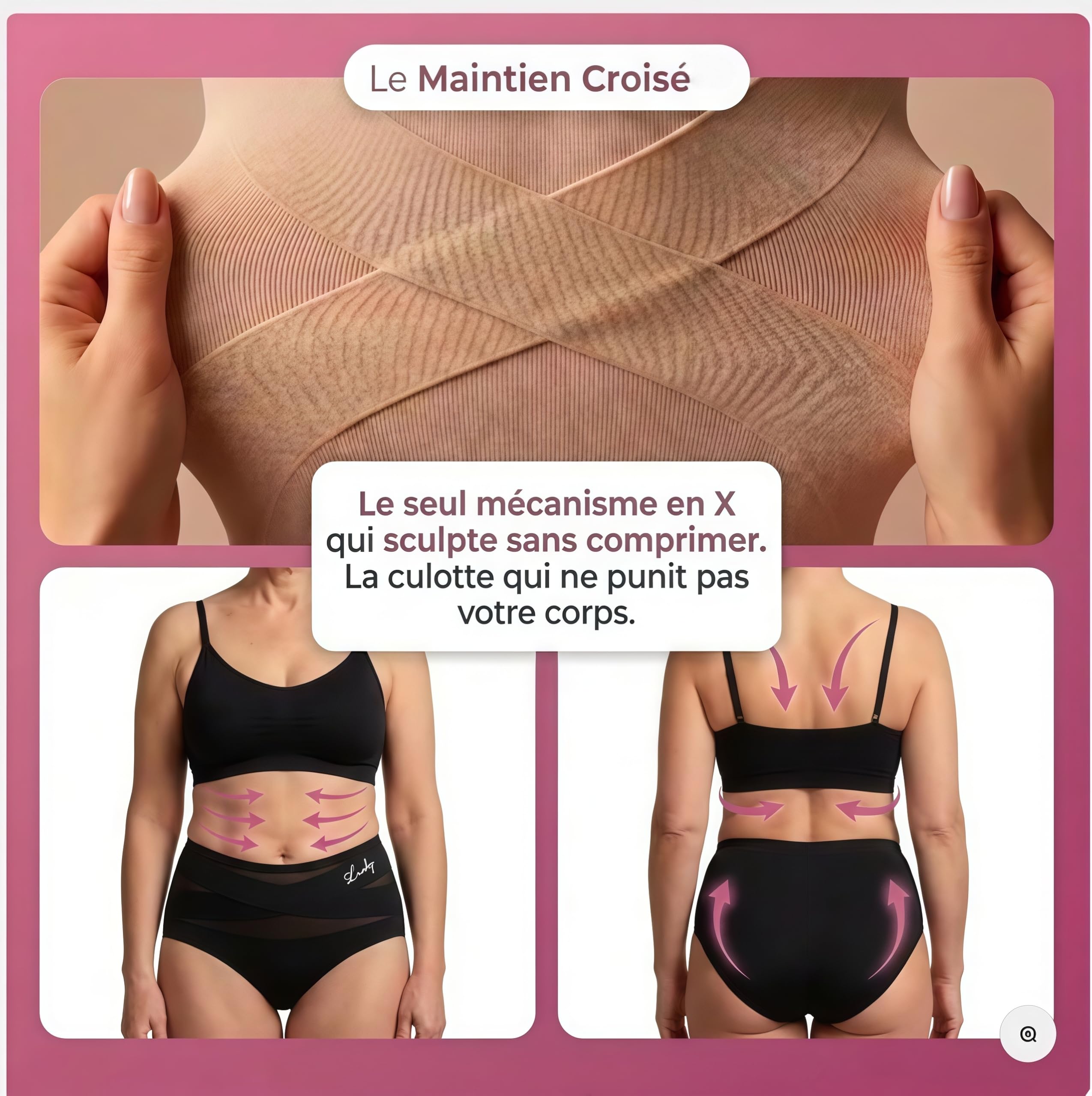 MEIION Coin féminin Gaine Ventre Plat,Culotte Gainante Taille Haute Minceur