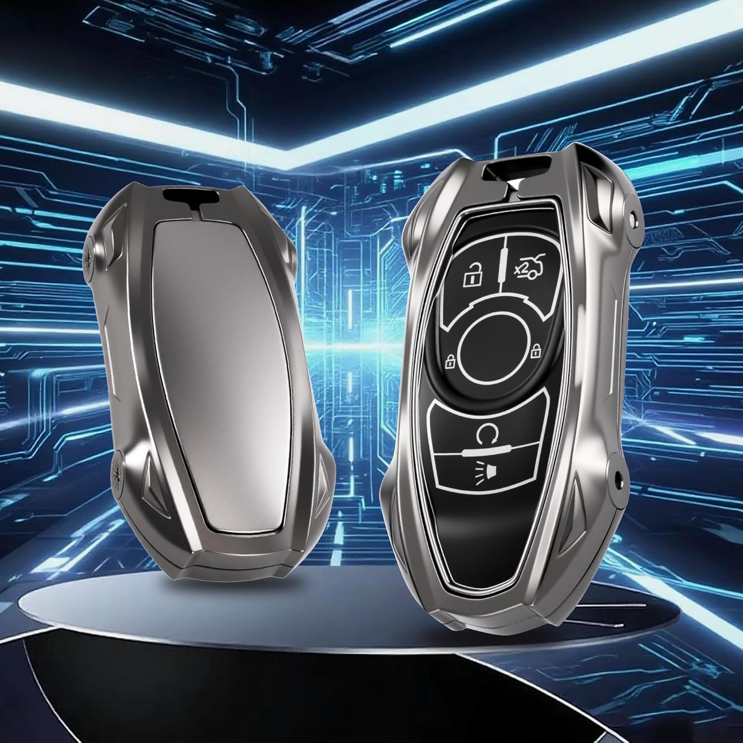 Heavy Zinc Alloy Metal Key Fob Cover Compatible with Buick Enclave Encore Envision GL8 Lacrosse Regal Verano