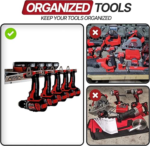 Miniatura 6 de PERCH Soporte para herramientas Milwaukee M18 18v  Monta de forma segura 5 herramientas inalámbricas  Montaje universal  Organizador de herramientas