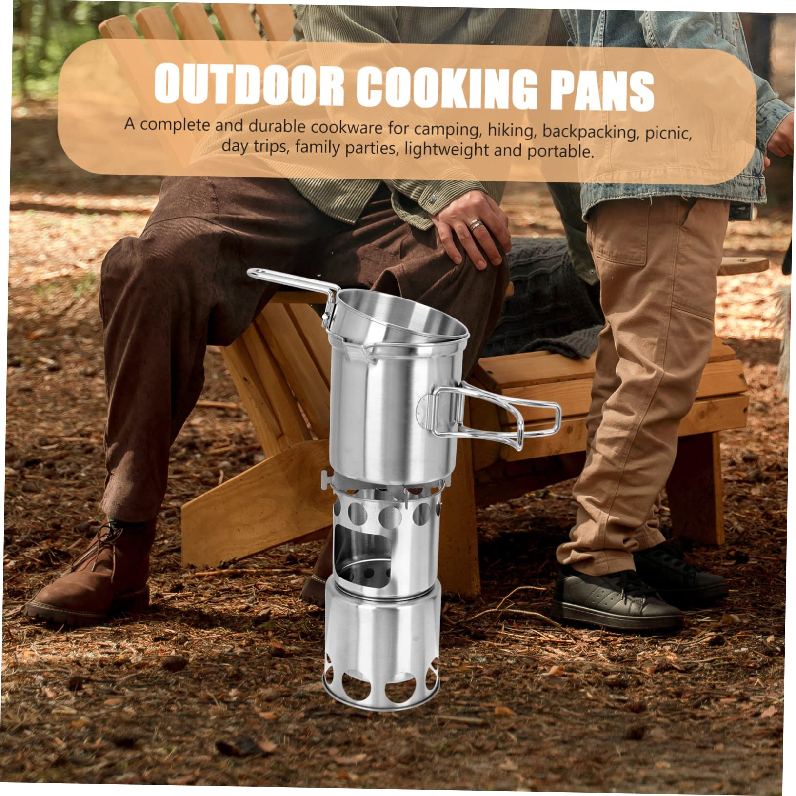 Sosoport 1set Cucina Portatile Inossidabile Per Campeggio Kit Completo Con Fornellino e Pentola Per Picnic e Escursioni All Aperto Facile Da Riporre e Utilizzare