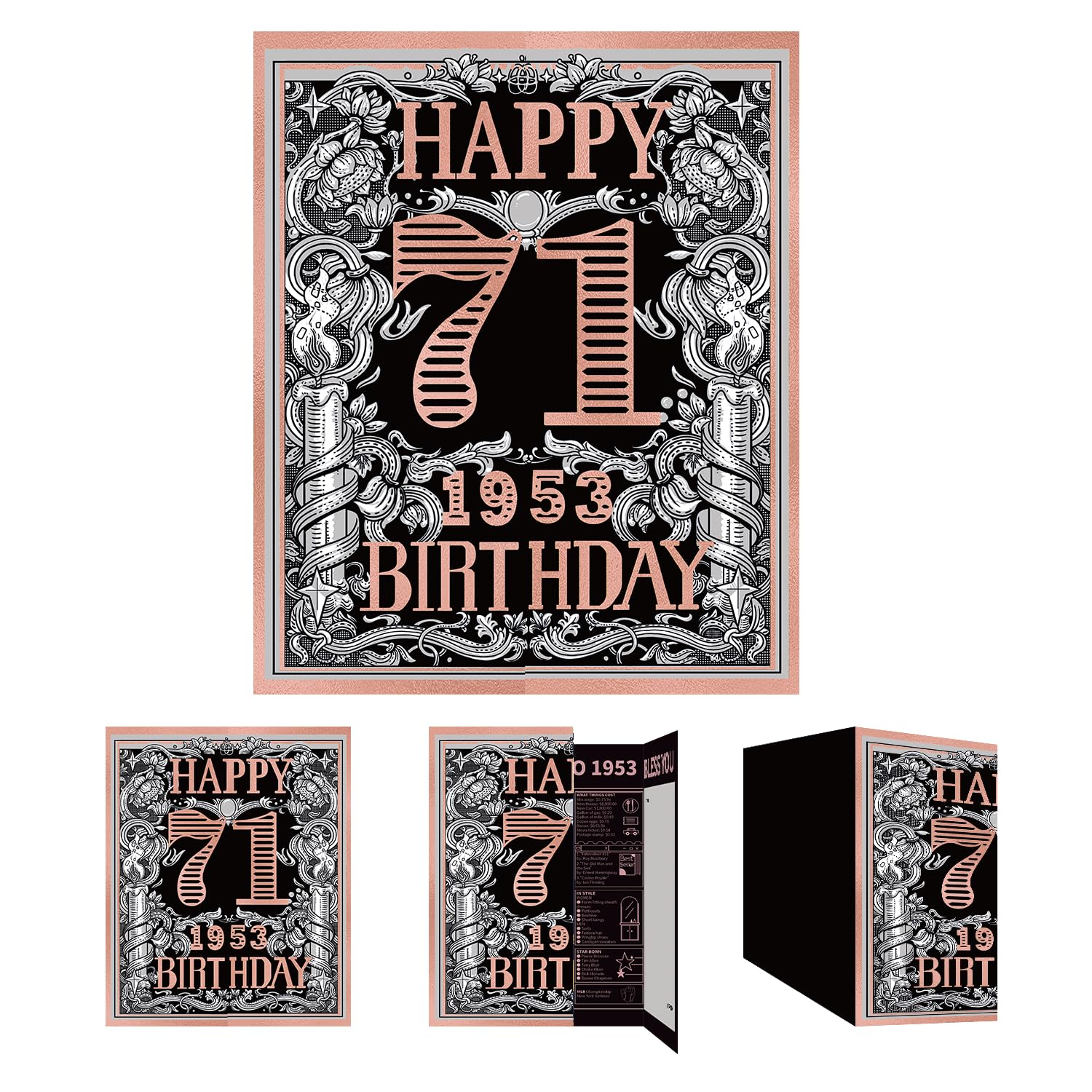 Gcardist 2024 71st Woman Birthday Greeting Card, 71 Years Old Birthday Gift Card for Female,Mother,Wife,Aunt,Memory Back In 1953（Envelope）