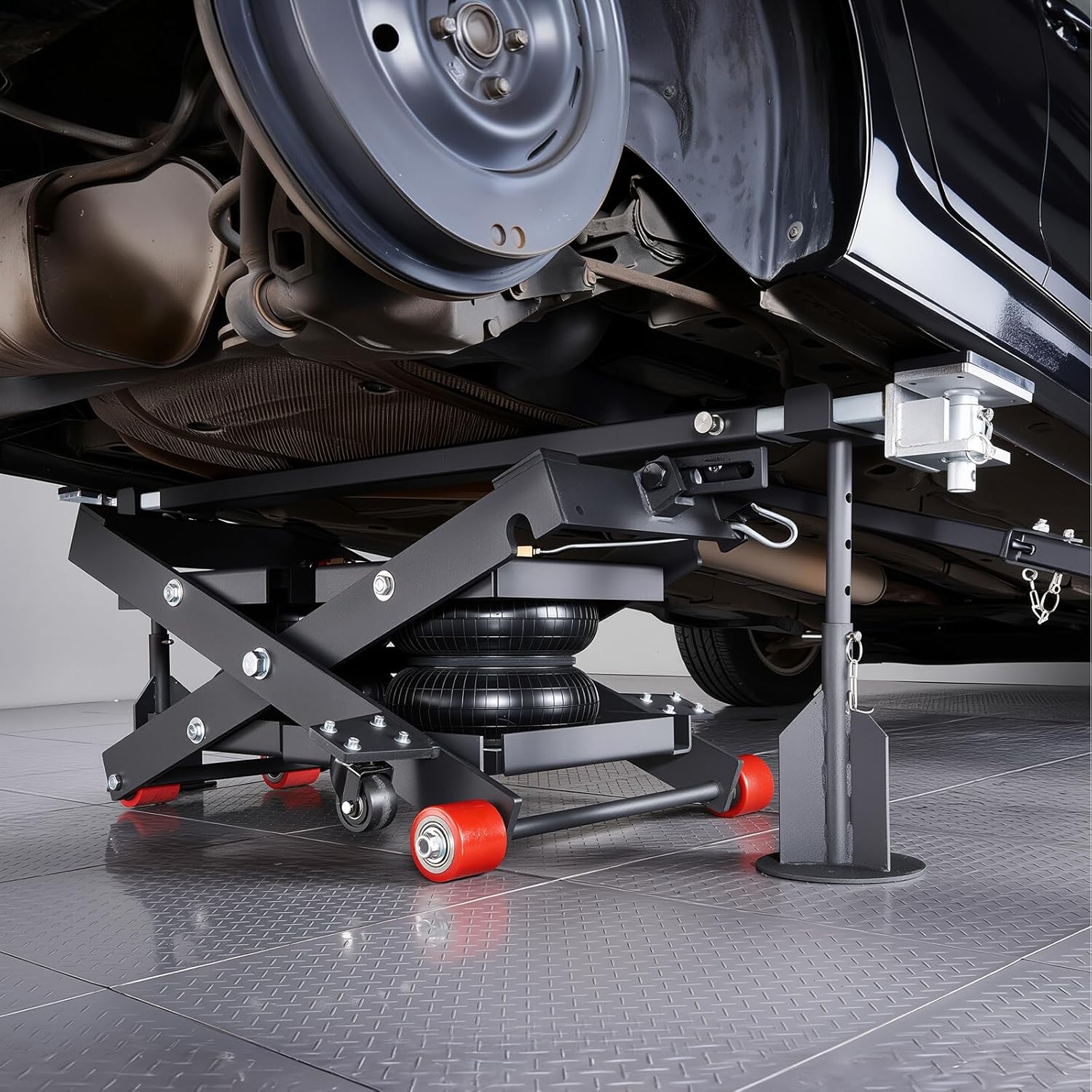 VEVOR Air Portable Car Lift, 6613 lbs/3 Ton Capacity, 21.7 inch Max Height, Adjustable Portable Air Car Lift with Airbag, Support Stands, Wheel Chocks, Rubber Pads, Heavy-Duty for Sedan SUV Pickup