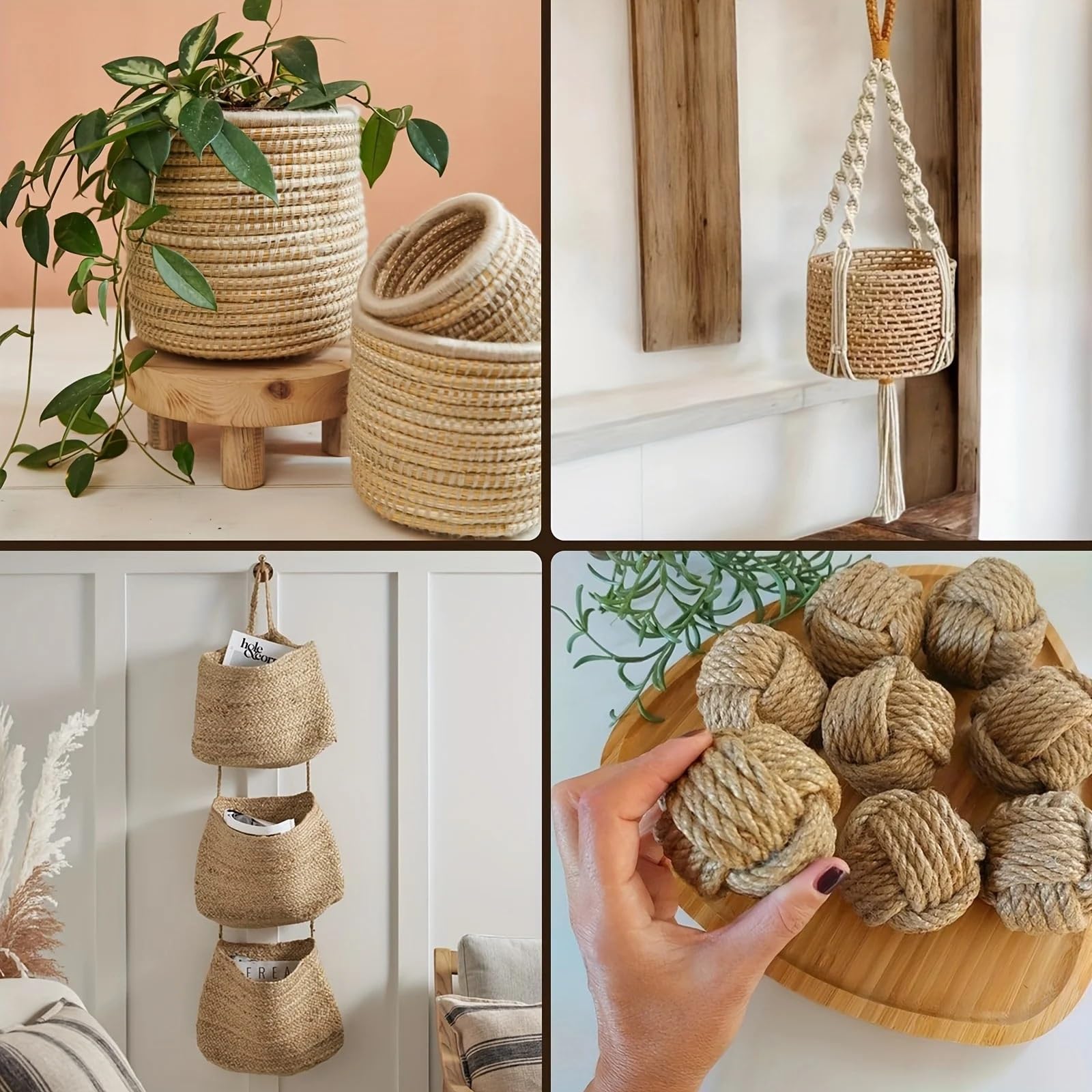 Corda Canapa Naturale 1-10mm Corda di iuta corda canapa naturale for la decorazione domestica Gatto fatto a mano fai da te cravatte grossolane spesse casa artigianale