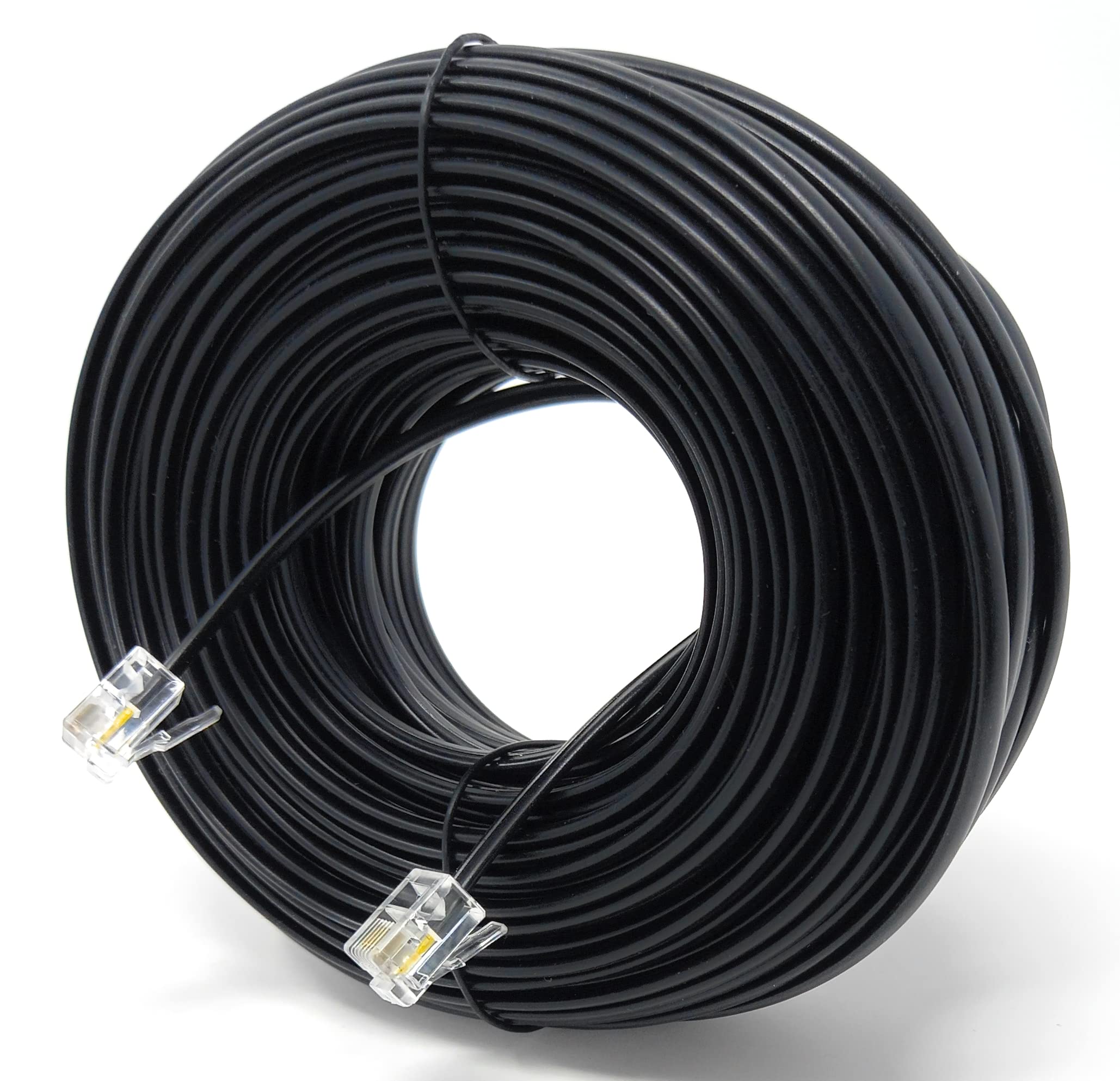 DRUT 30m RJ11 to RJ11 Telephone Landline Cable ADSL (6P4C) Flat Lead High Speed BT Internet Broadband Male to Male Router