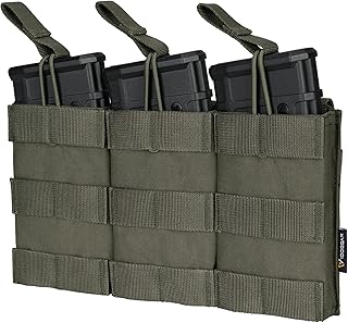 IDOGEAR Triple Mag Pouch Open Top 5.56mm Magazine Pouch Fit for M4 M16 AR-15 Tactical Molle Mag Carrier 500D Nylon Airsoft Hunting Military Gear - IDOGEAR