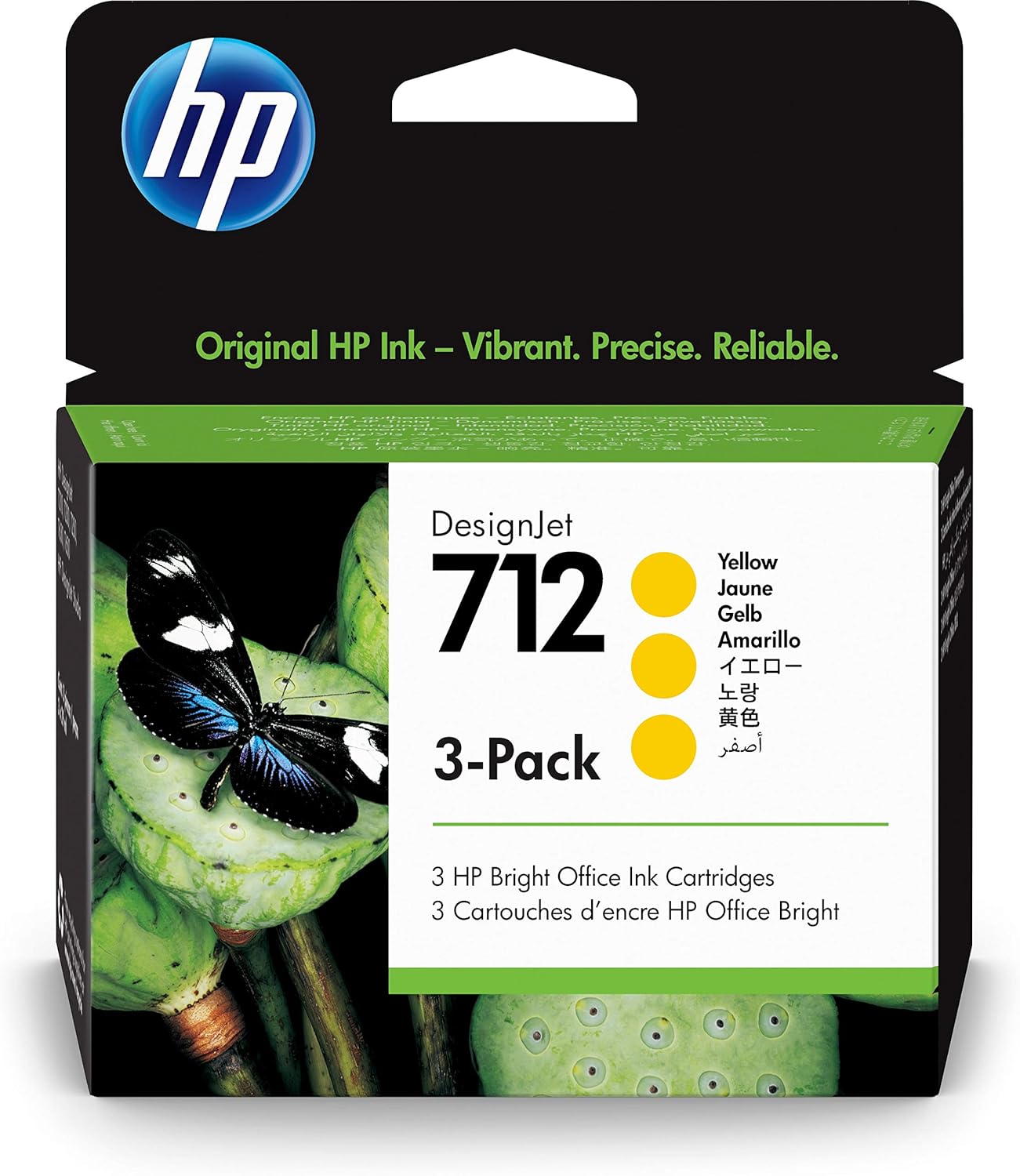 Limited HP 712 Yellow 29-ml 3-Pack Genuine Ink Cartridges (3ED79A) for DesignJet T650, T630, T230, T210 & Studio Plotter Printers Special HP 712 Yellow 29-ml 3-Pack Genuine Ink Cartridges (3ED79A) for DesignJet T650, T630, T230, T210 & Studio Plotter Printers