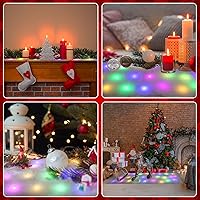 Vista 5 de Zhengmy Manta de Nieve Navideña Pre-iluminada con Camino de Mesa con Luces LED, Manta de Nieve Artificial para Decoraciones de Mesa y Pueblo Colorido