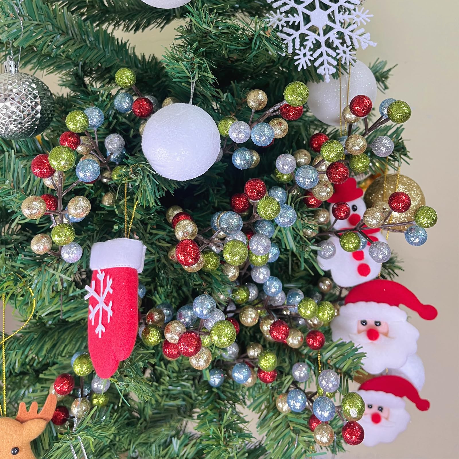 EIVINES Lot De 60 Branches De Pin Artificielles De Noël, Tiges De Pin