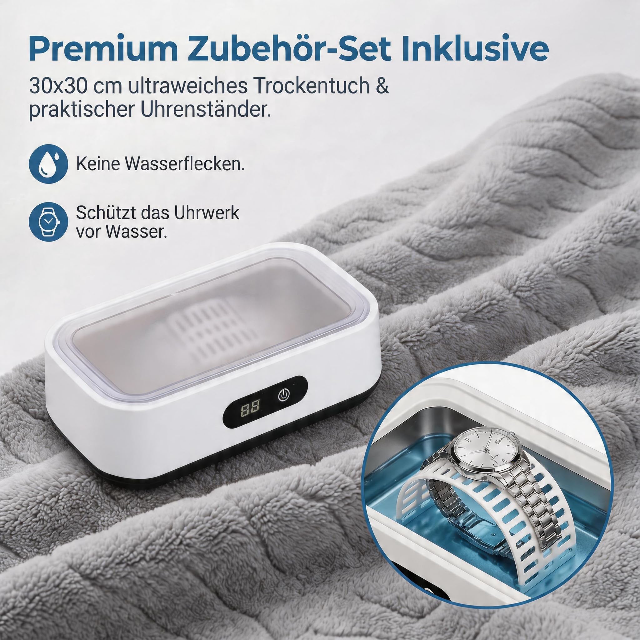 Nettoyeur Ultrasons, 650ml 49kHz Bac a Ultrason ave 5 Réglages de Temps Ultrasonic Cleaner pour Lunettes, Portable Bijoux, Appareils Dentaires et Montres en Acier Inoxydable SUS304