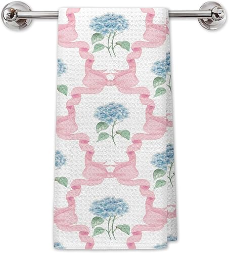 Miniatura 17 de Chinoiserie - Toallas de cocina florales con lazo coquette, paños de cocina florales azules y blancos para decoración de cocina, toallas de mano