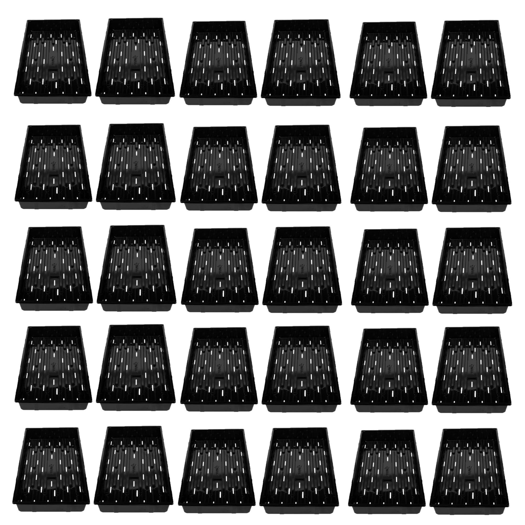 Buy SUNPACK Heavy Duty Shallow Plastic Tray with Holes, Black, 10" x 20