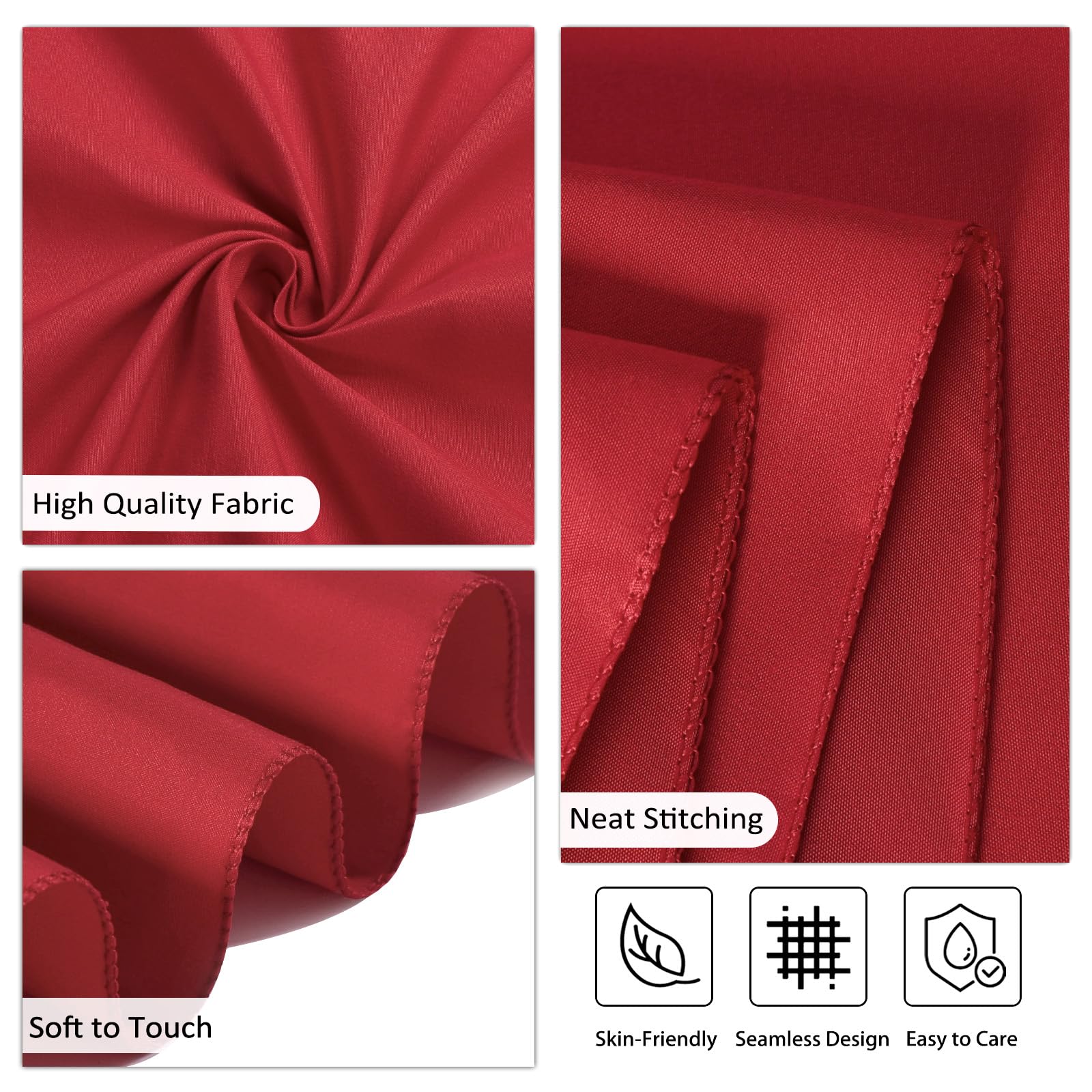 Lot de 8 nappes rectangulaires rouges de 152,4 x 259,1 cm pour tables rectangulaires de 1,8 m, infroissables et lavables, en tissu polyester pour buffet, mariage, fête, banquet