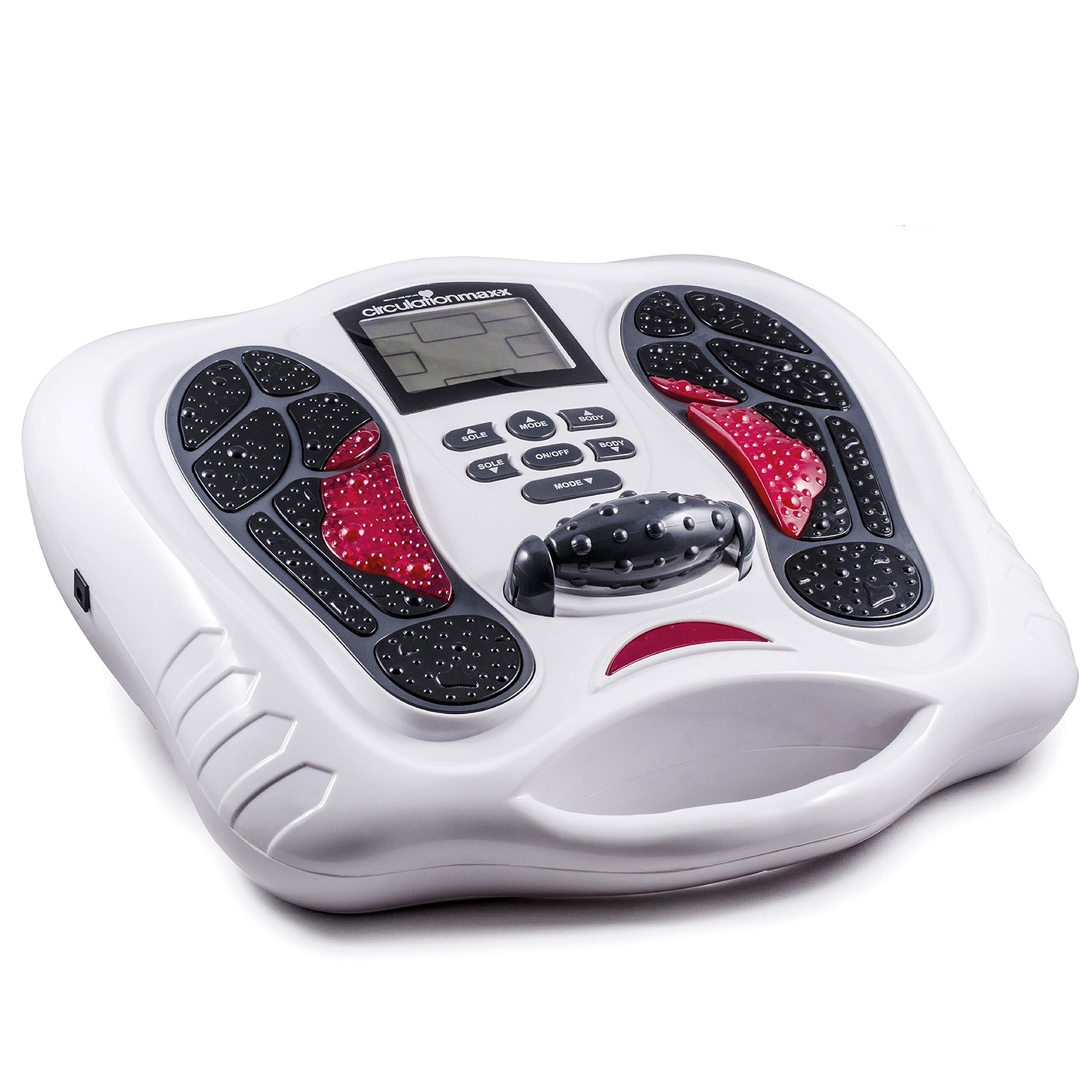 EMS Durchblutungsstimulator Fußmassagegerät, Elektrische Muskelstimulation gegen müde Beine, fördert Blutzirkulation, 99 Intensitätsstufen, Massagegerät