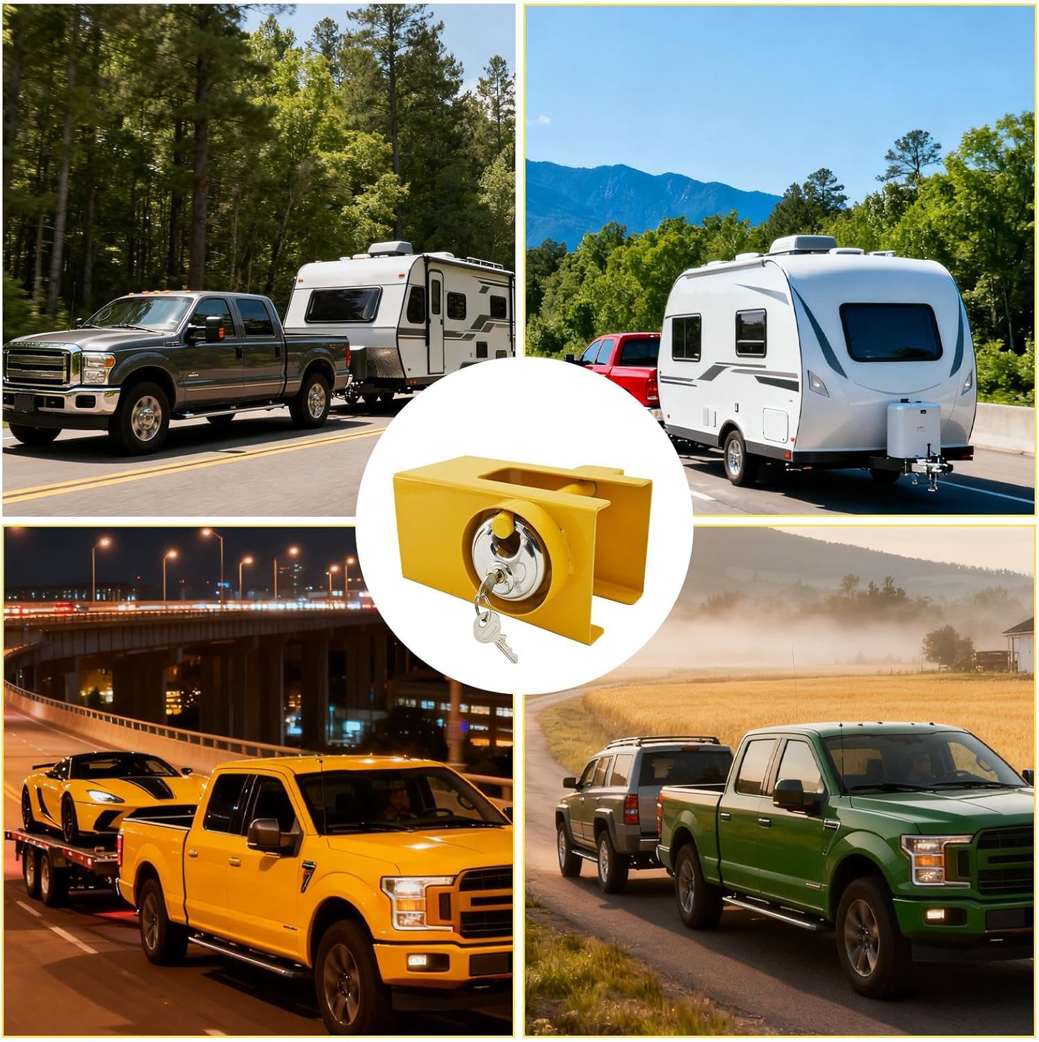 トレーラーヒッチ用タンロック - ユニバーサル ステンレス カー アクセサリー - トレーラー ピン ロック | カーゴドア コンテ