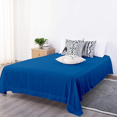 Vista 117 de BEDSUM Sábana encimera de microfibra tamaño individual, de lujo, 1800 hilos, resistente a las arrugas y a la decoloración, color blanco