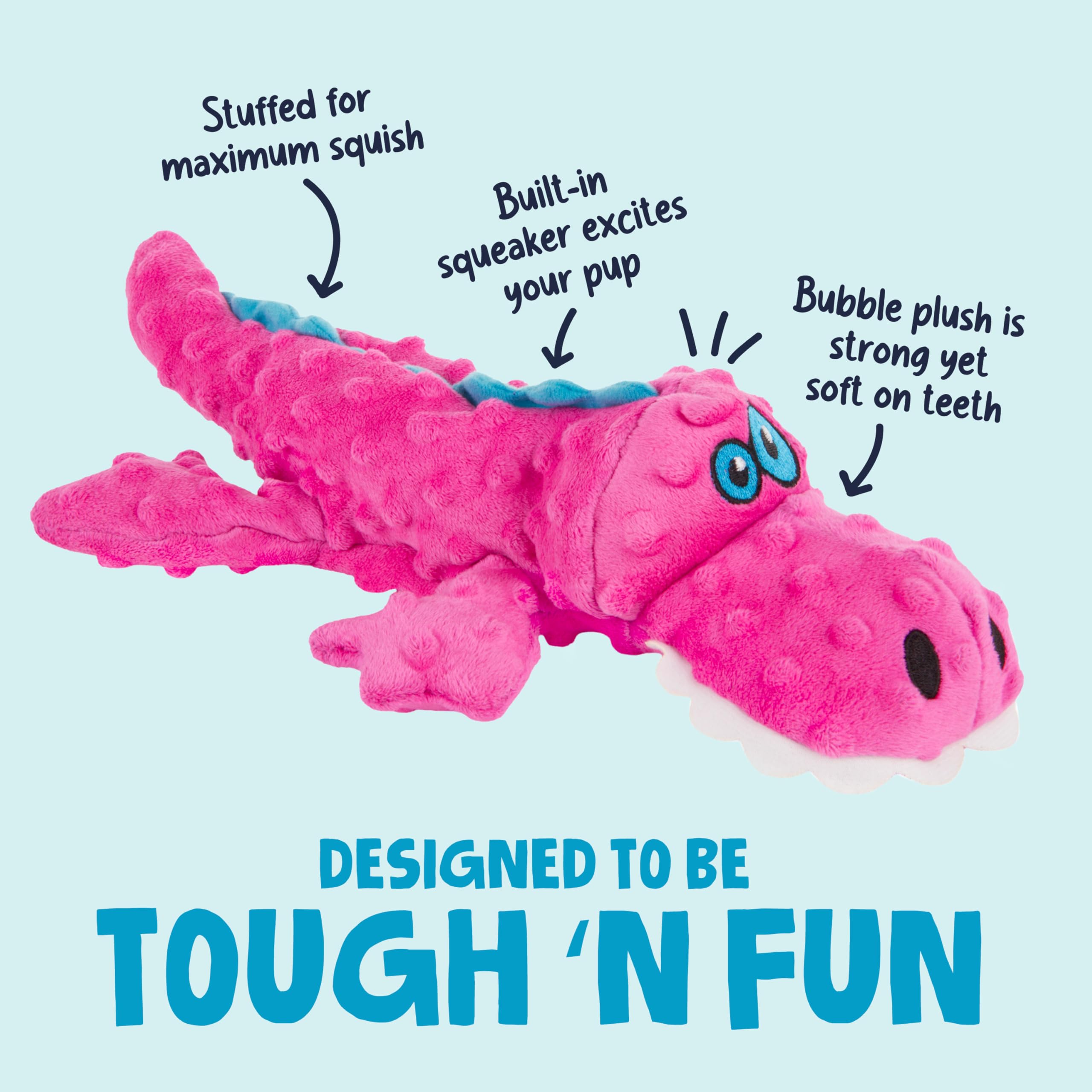 Amazon.com: goDog Gators Squeaky Plush Dog Toy with Chew Guard Technology,  Durable Fabric & Squeaker for Active Play, Pink, Large : Pet Supplies