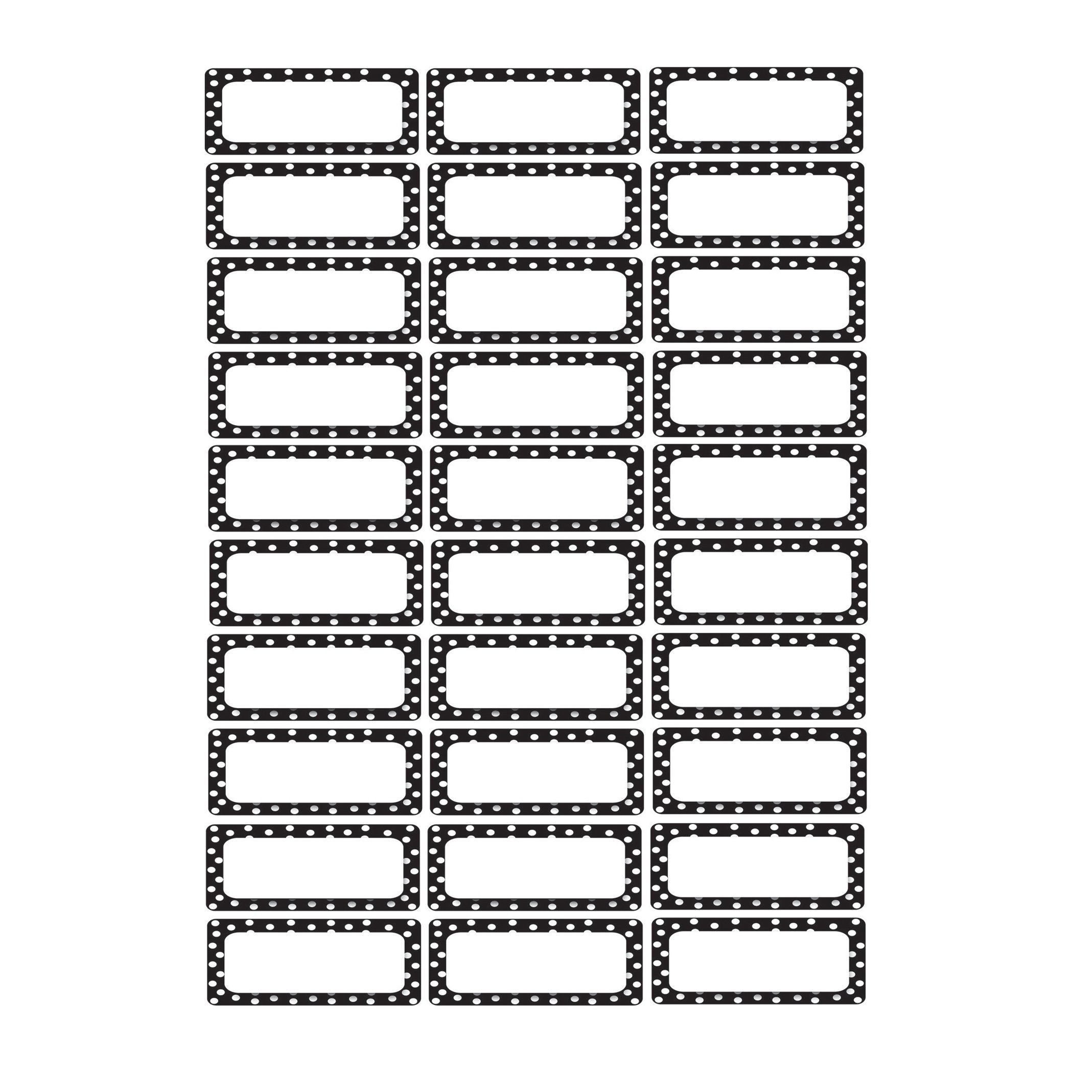 ASHLEY PRODUCTIONSASH10080 Magnetic Small Nameplates, Black with White Dots, 1 x 2.5 Inches