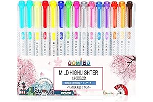 Double Ended Highlighters, Mild Fluorescent Colors Markers for Underlining, Broad and Fine...