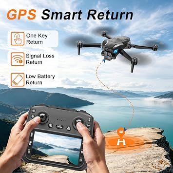 GPS Drone with 4K Camera for Adults, 4.5-inch Screen on Controller, 2 Batteries for 60-Min Flight Time, FPV RC Drone with Brushless Motor, GPS Auto Return, Foldable Quadcopter for Beginners