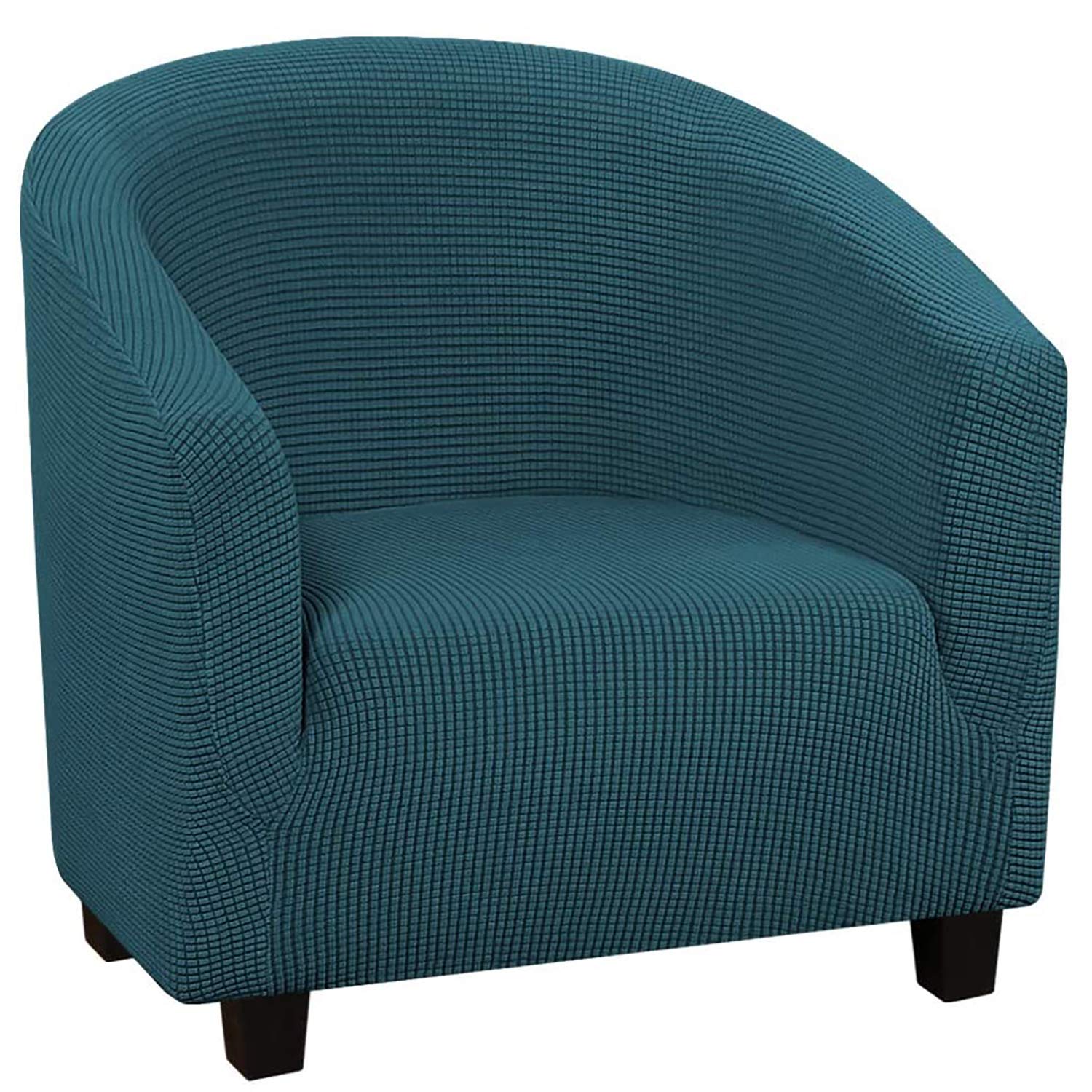 GEBIN Housse Velours Taupe Pour Fauteuil Club Chesterfield – Extensible, Lavable, Amovible, Revêtement Luxe 1 Pièce