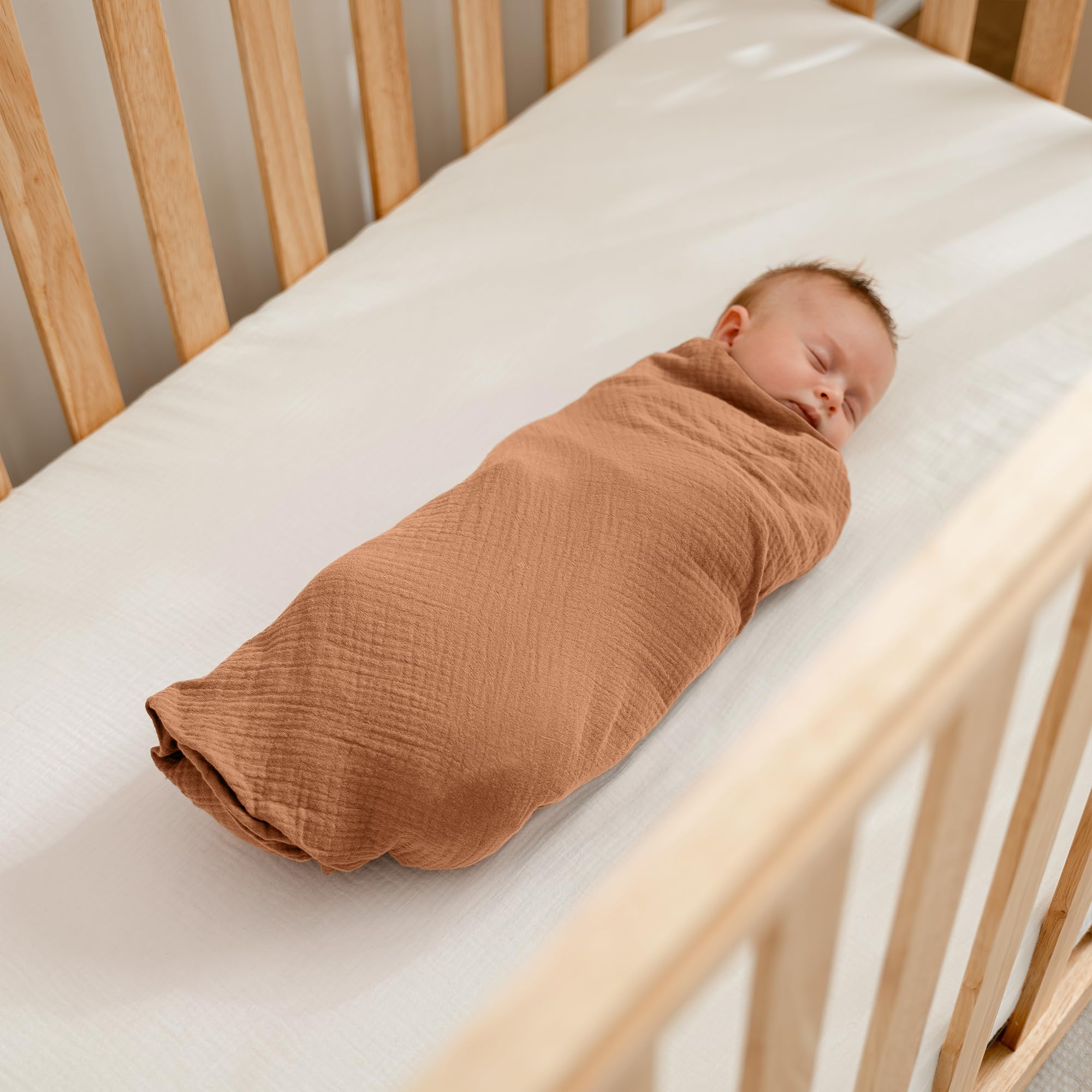 Comfy Cubs Muslin Swaddle Blankets 3-Pack, 107 x 107 cm, Soft 100% Cotton Baby Blanket Set - Image 3