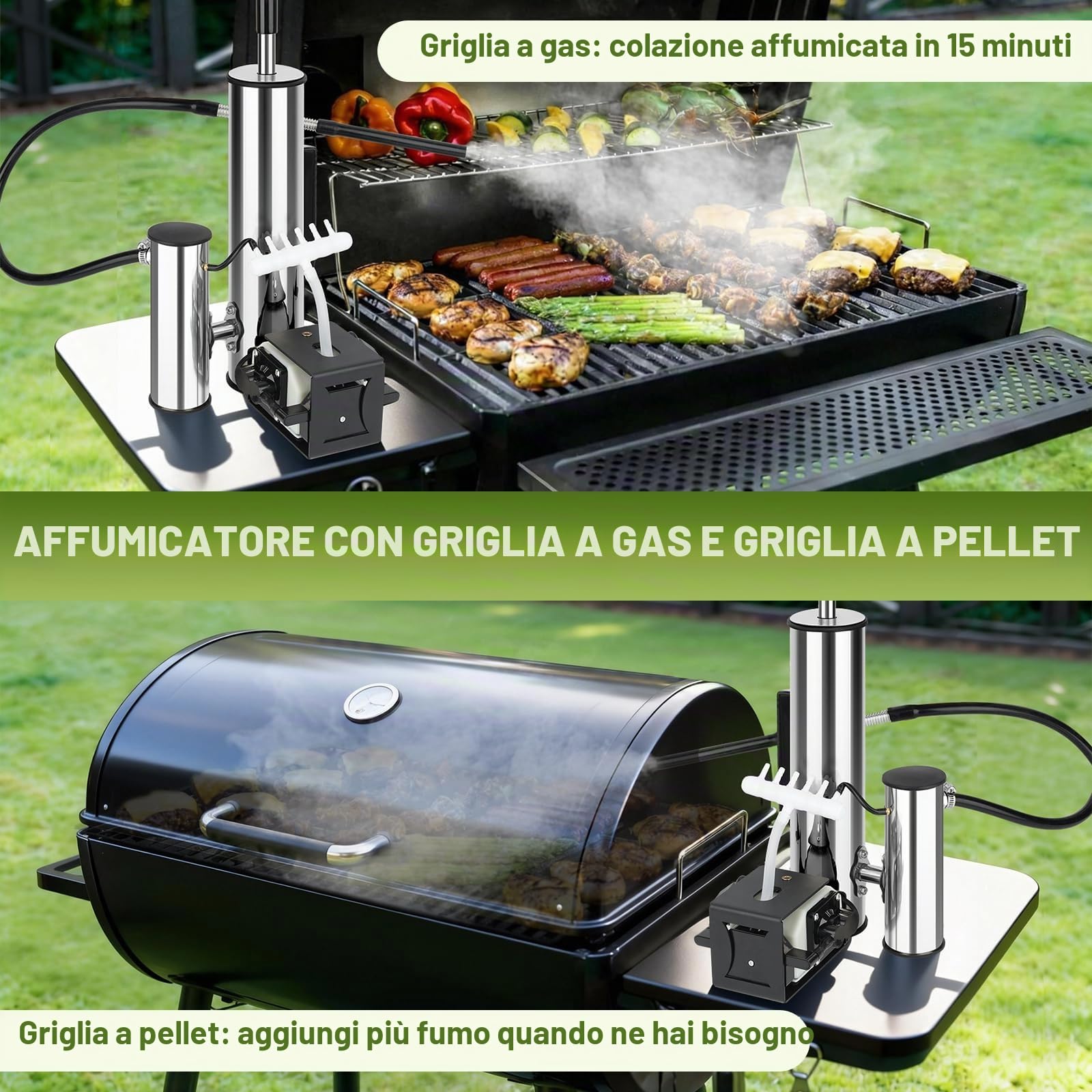 Generatore di fumo freddo in acciaio inox, generatore di fumo per affumicatori con pompa, generatore di fumo freddo in acciaio inox per affumicatore, generatore di fumo, affumicatore per barbecue