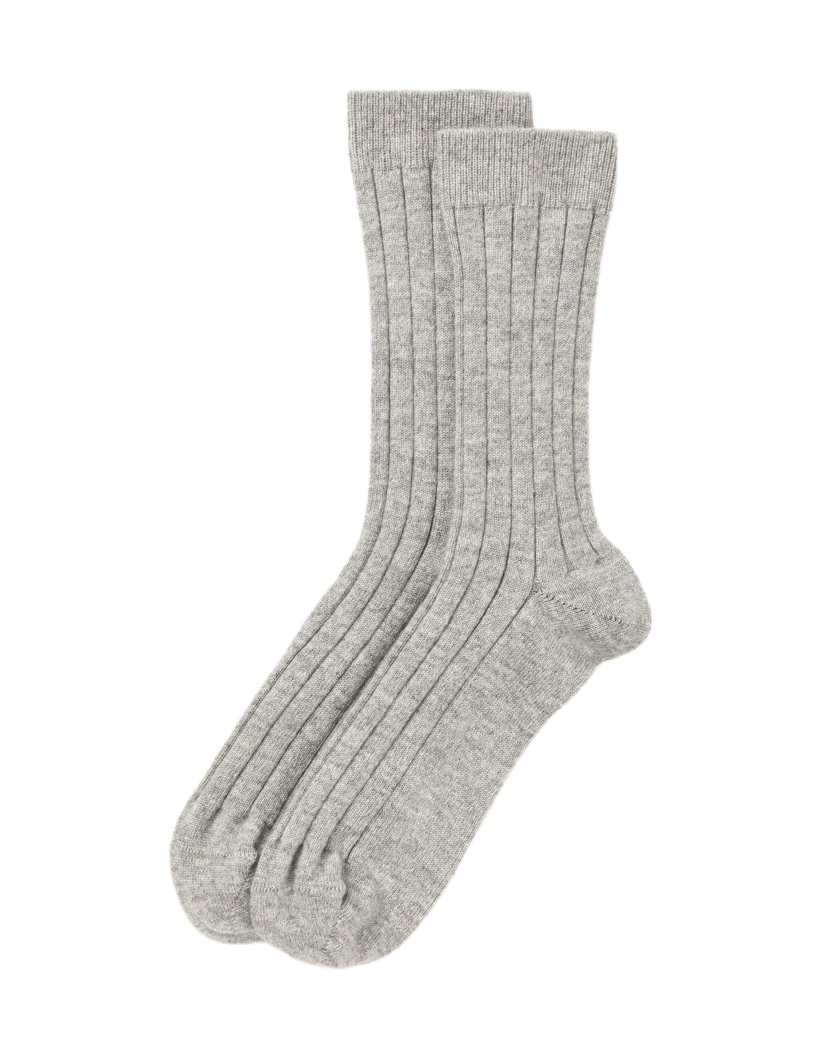 Jasmine Silk Men's Grey Cashmere Socks In Light