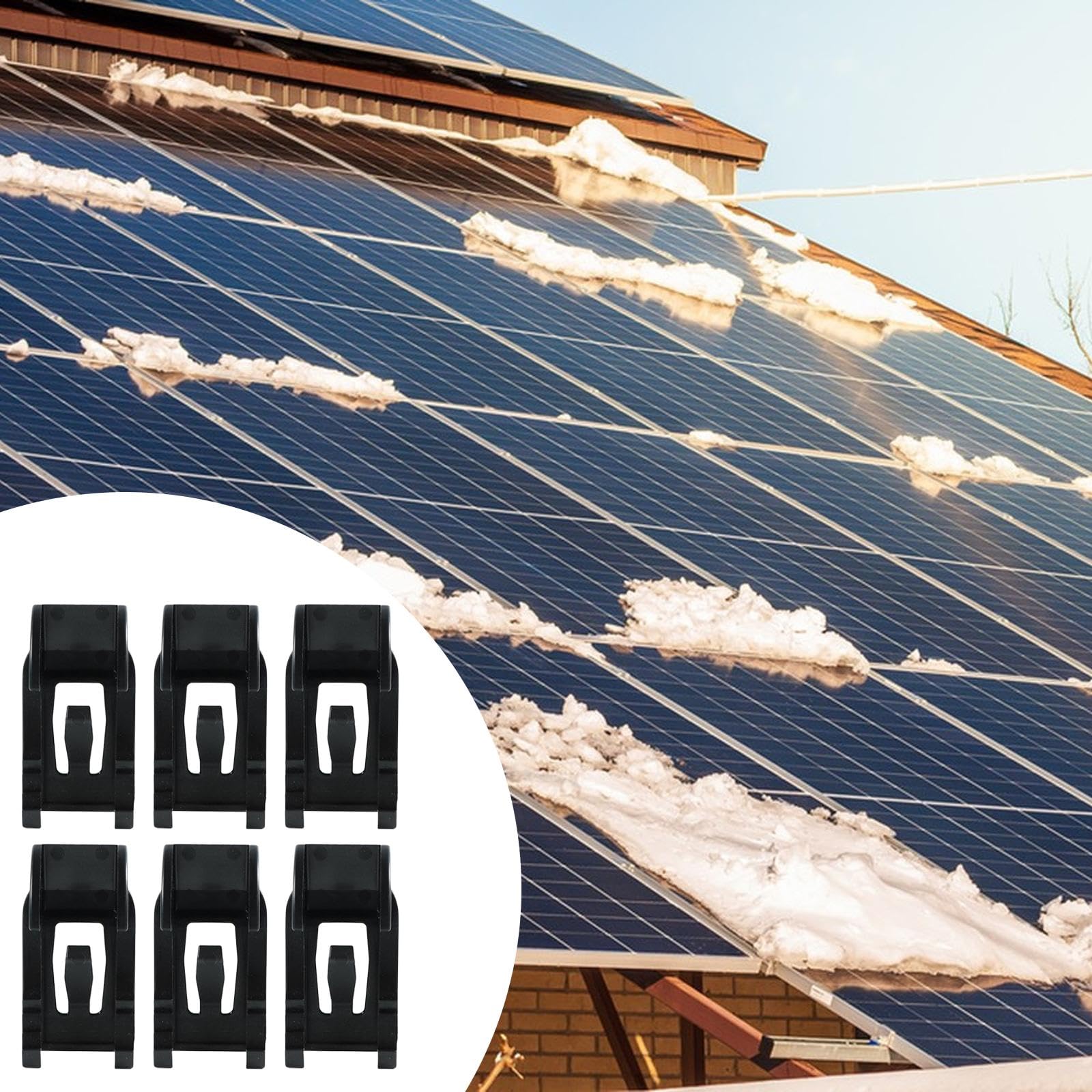 Lot de 6 Clips de Fixation pour Pare-Neige PV, Résistants Aux Intempéries, pour Panneaux Solaires et Freins à Neige PV
