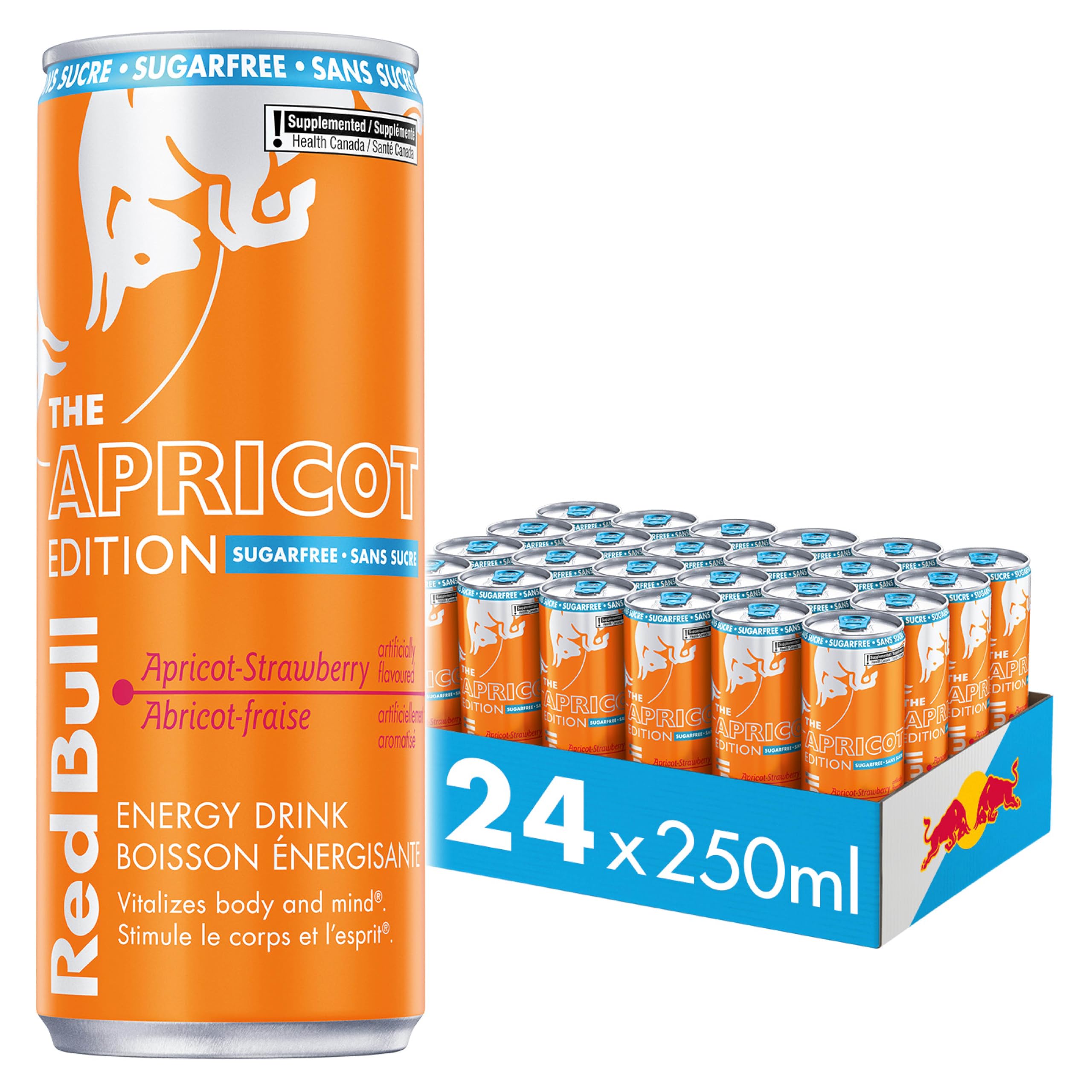Red Bull Energy Drink, Apricot-Strawberry, Sugarfree, 250ml (24pk ...