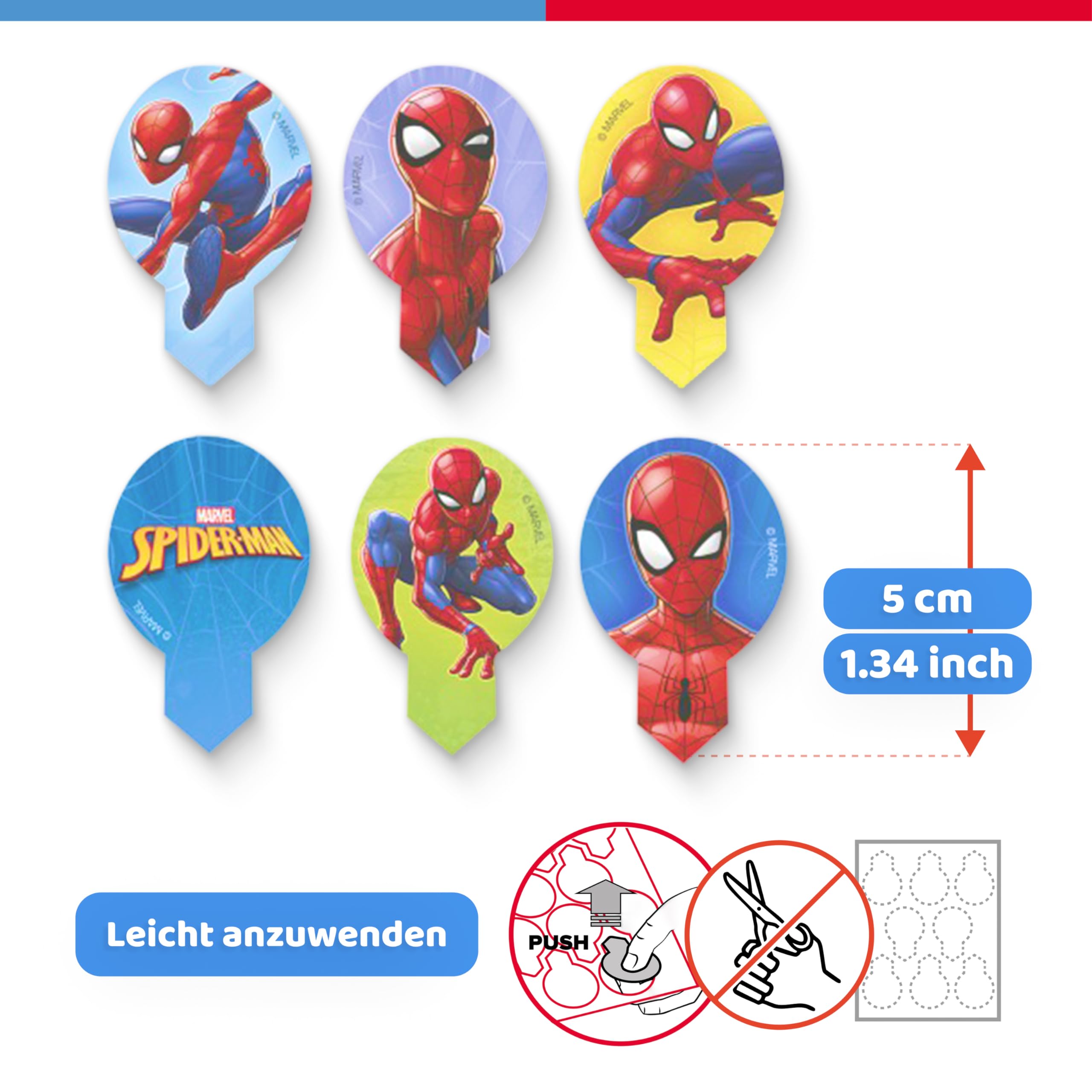 Spiderman zestaw 20 sztuk jadalnych wtyków + 25 x miseczek do muffinek, dekoracja tortów, urodziny dziecka, dekoracja muffinek, foremki do babeczek