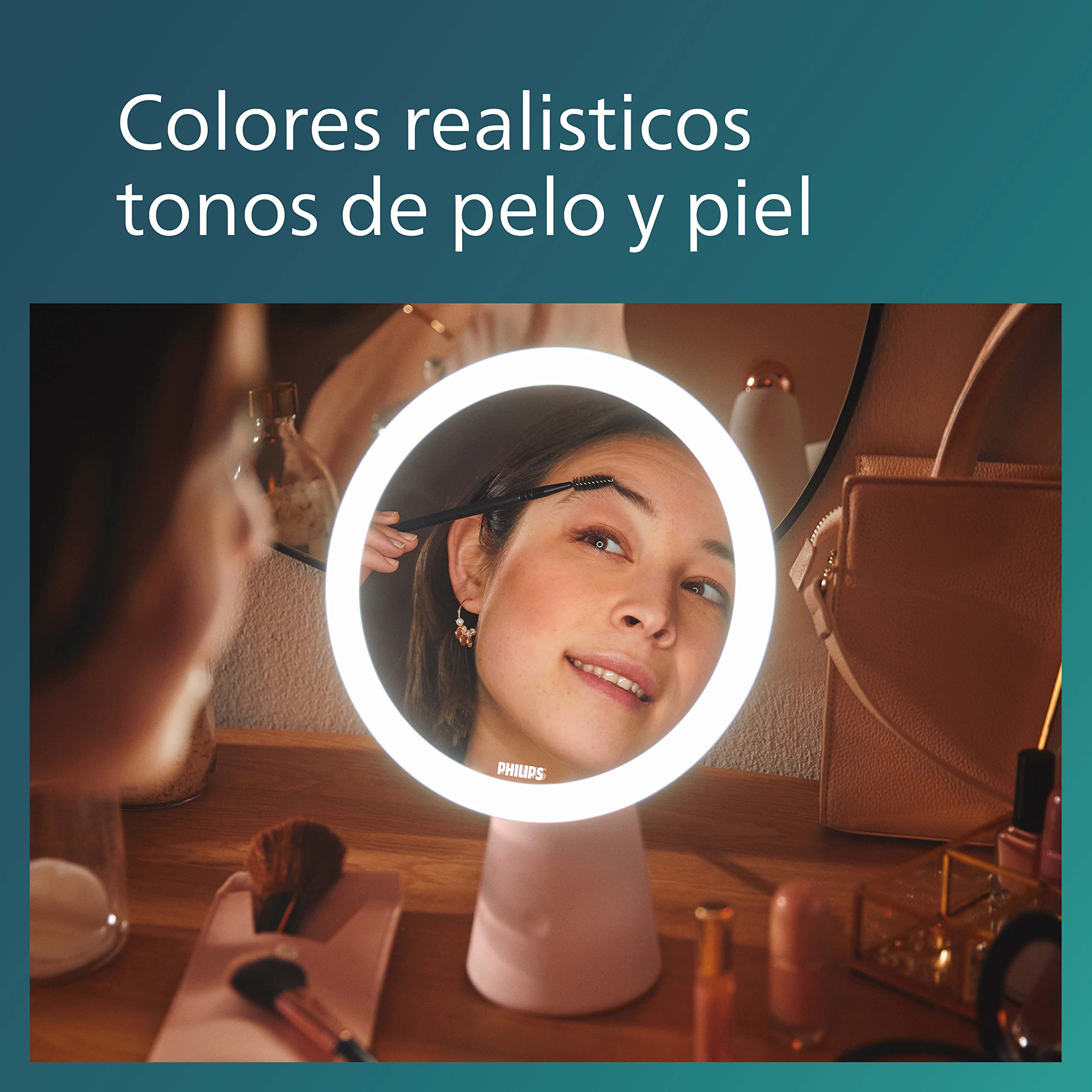 Philips - Lámpara LED rosa de tocador con 3 escenas de luz blanca 4.5W con carga USB