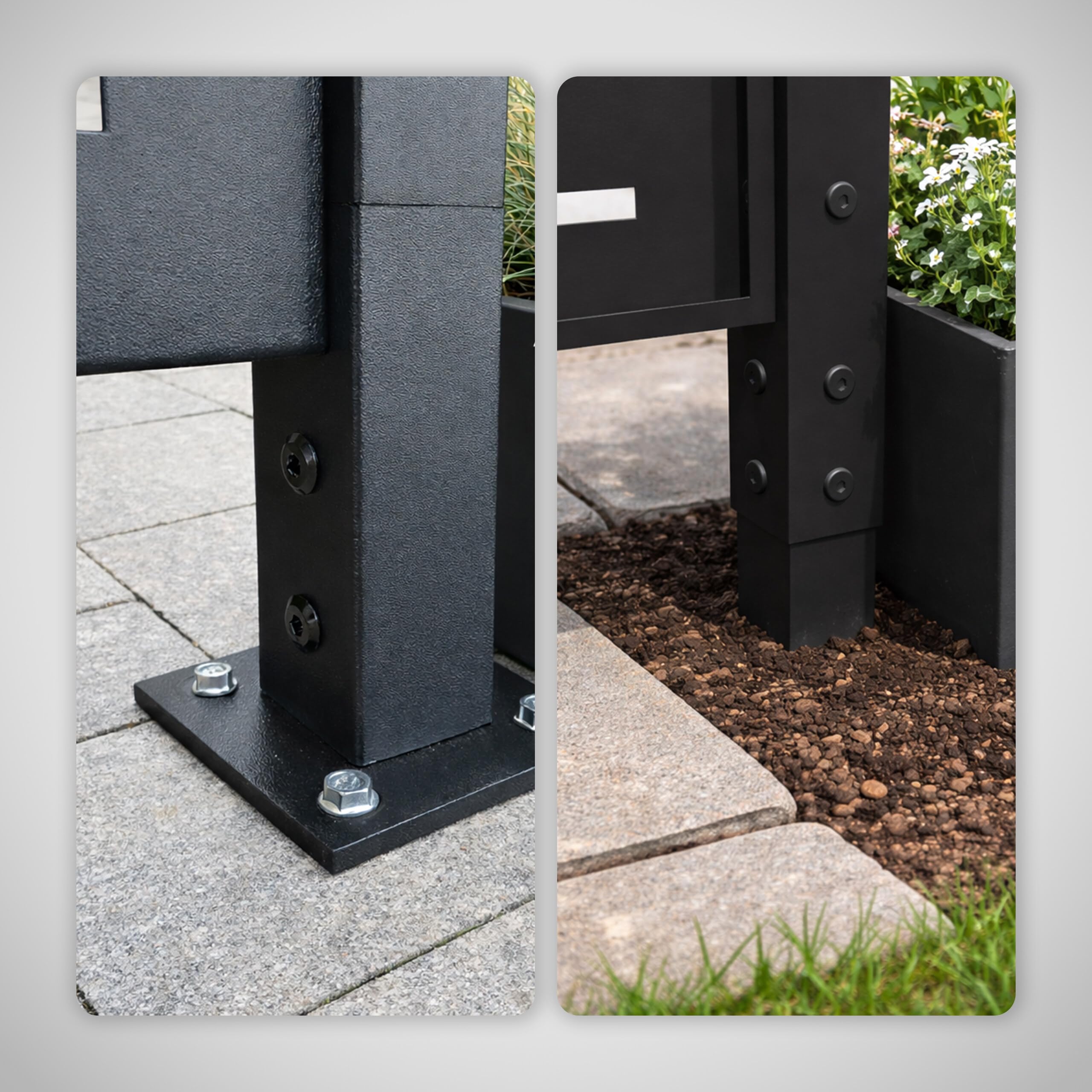 Relaxdays Cache-poubelles Line, Brise-Vue modulaire Noir, 2 Panneaux 140 x 240 cm