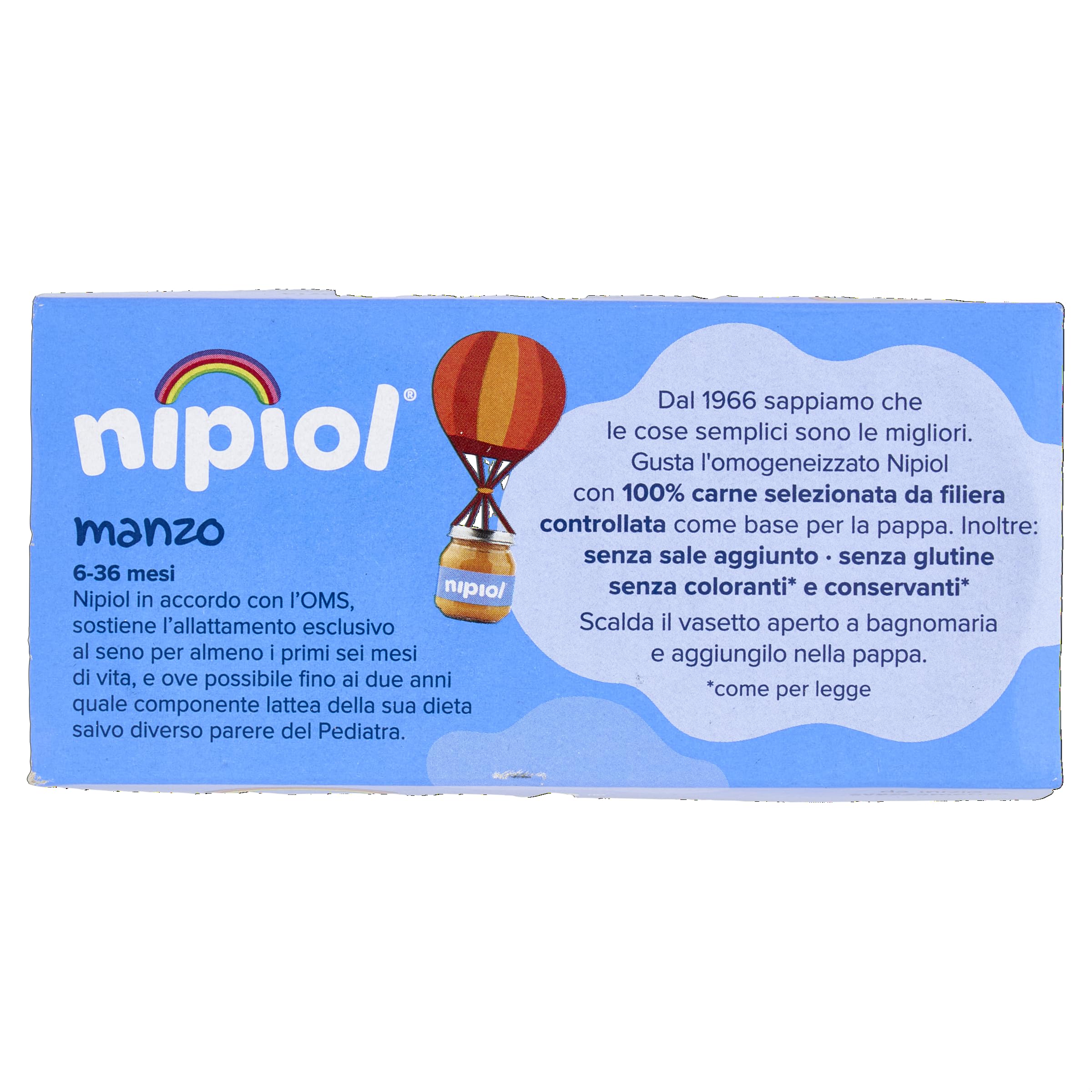 Nipiol Omogeneizzato Manzo - 2x120 g, 12 Confezioni